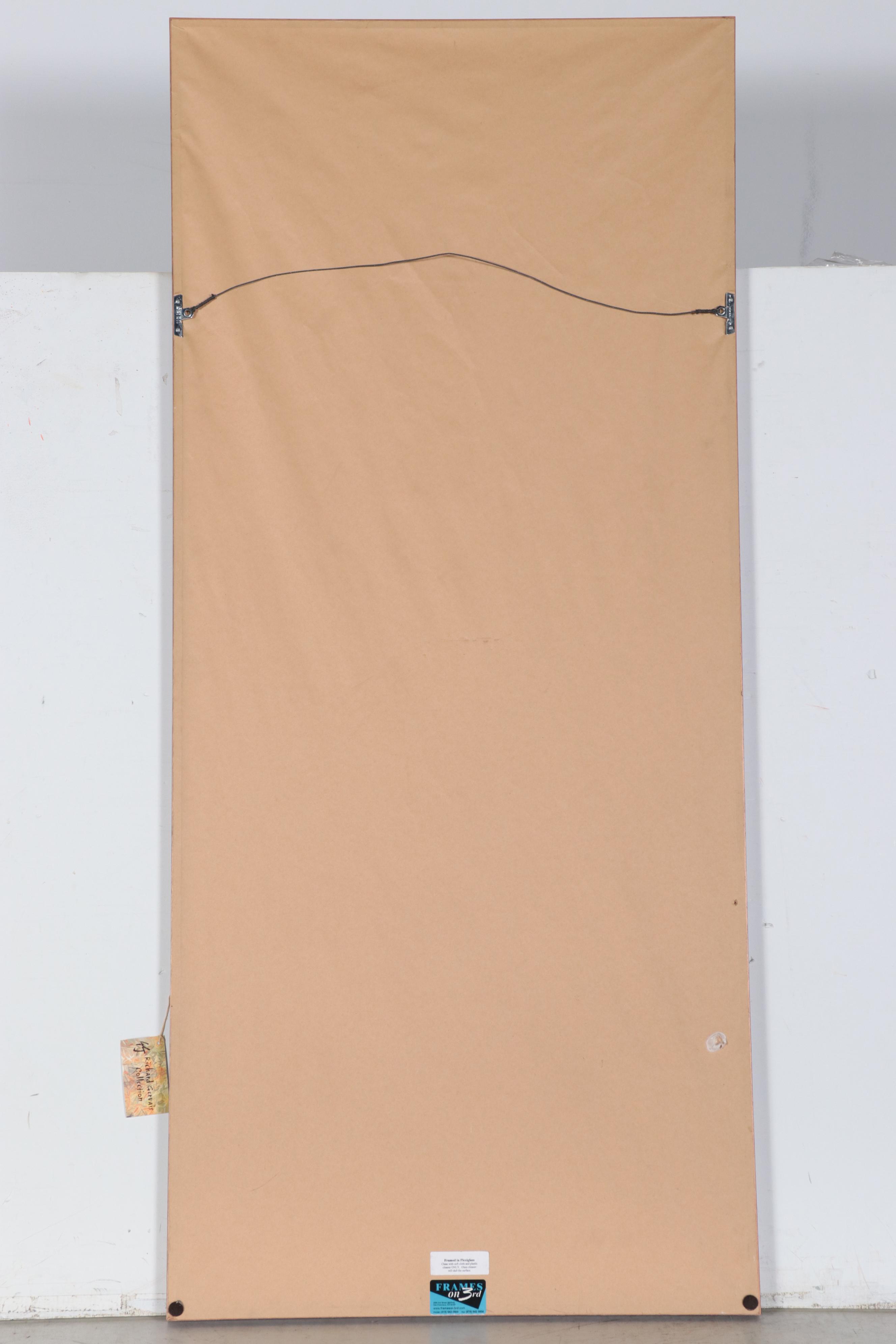 Japanese Watercolor Painting of Mythological Figures Fighting, Late 20th Century