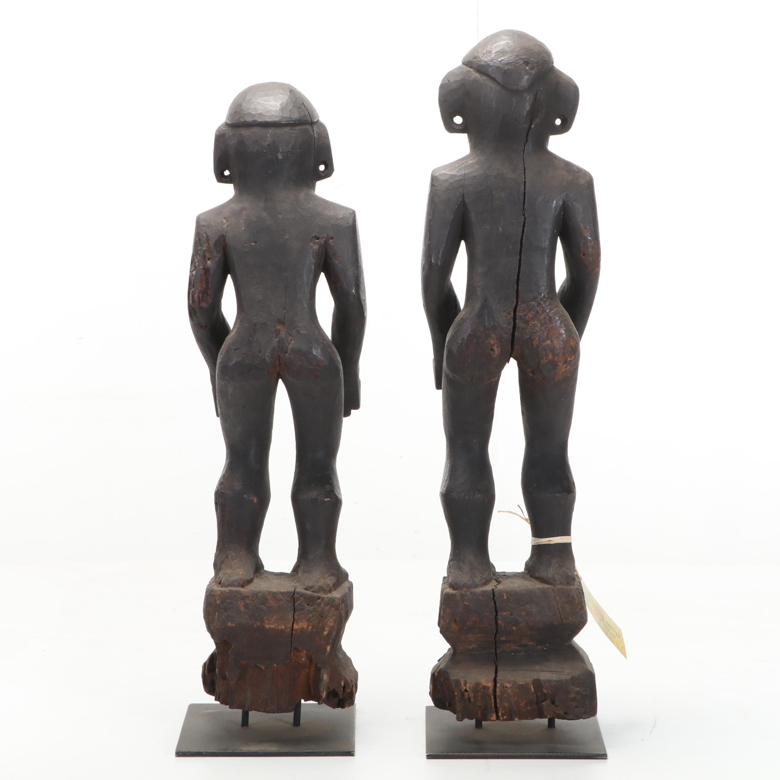 Ifugao "Bulul" Hand-Carved Wooden Figural Sculptures, Early 20th Century