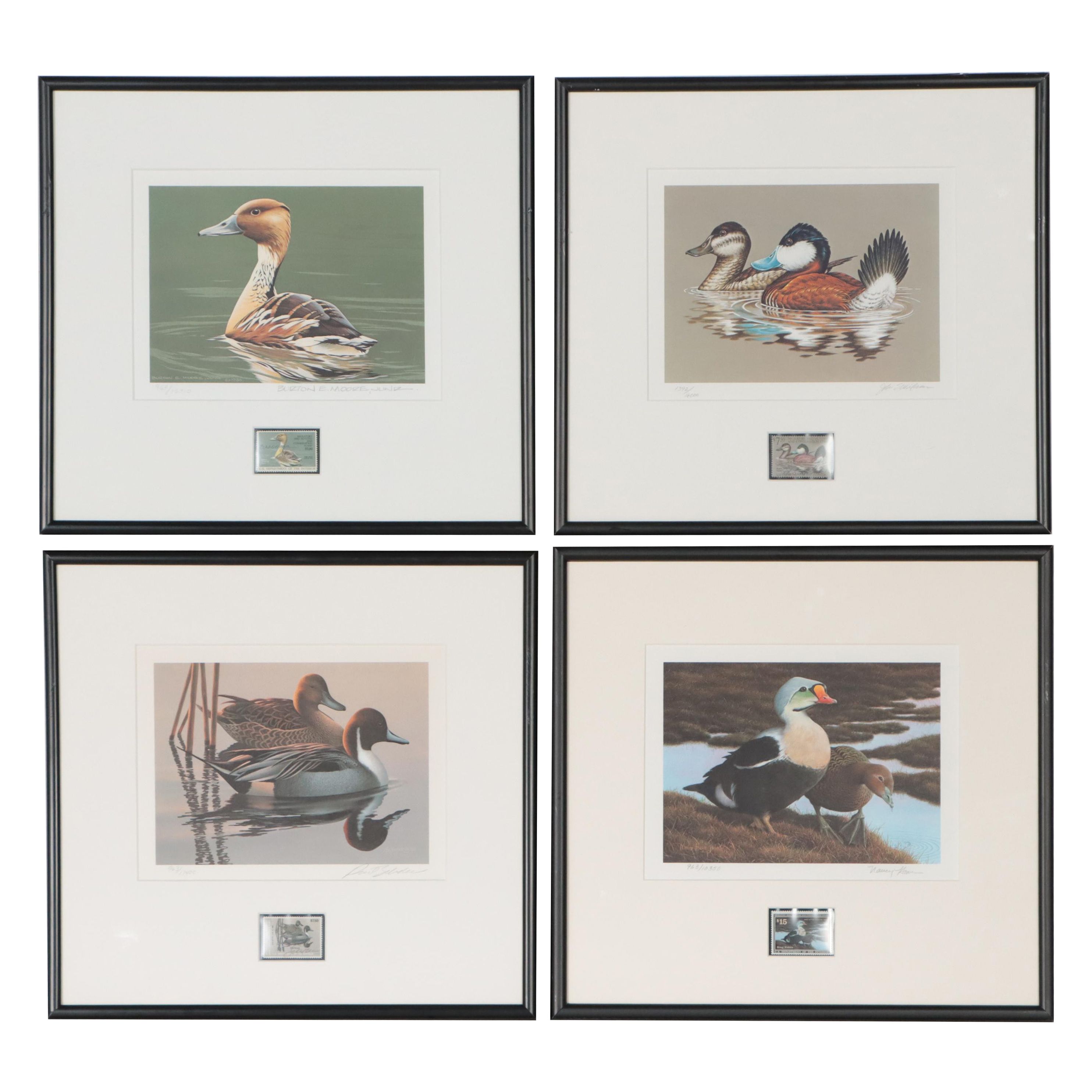 Waterfowl Themed Offset Lithographs and Postage Stamps