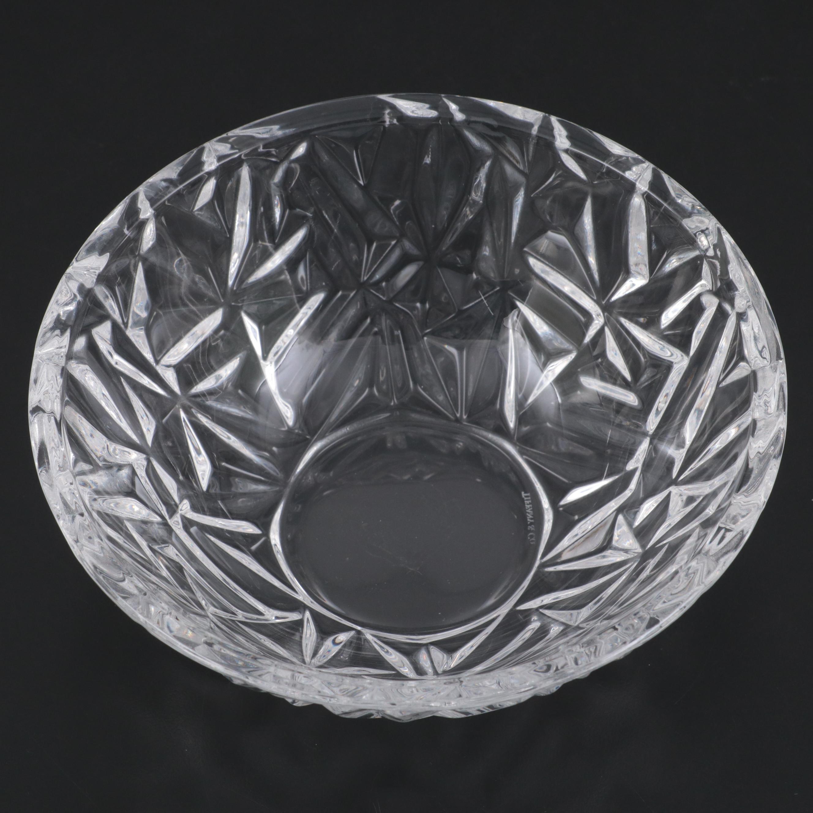 Tiffany & Co. "Rock Cut" Crystal Serving Bowl