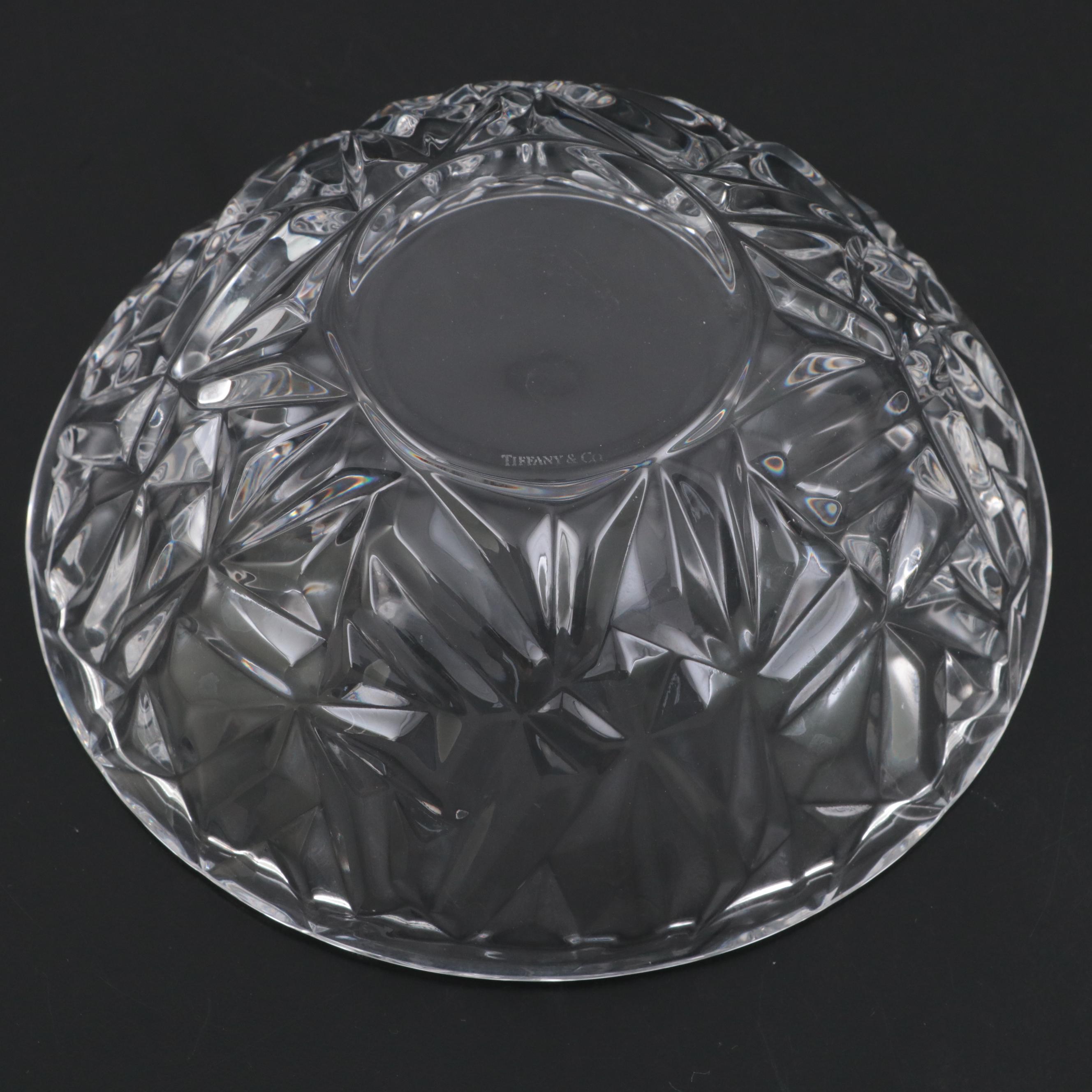 Tiffany & Co. "Rock Cut" Crystal Serving Bowl