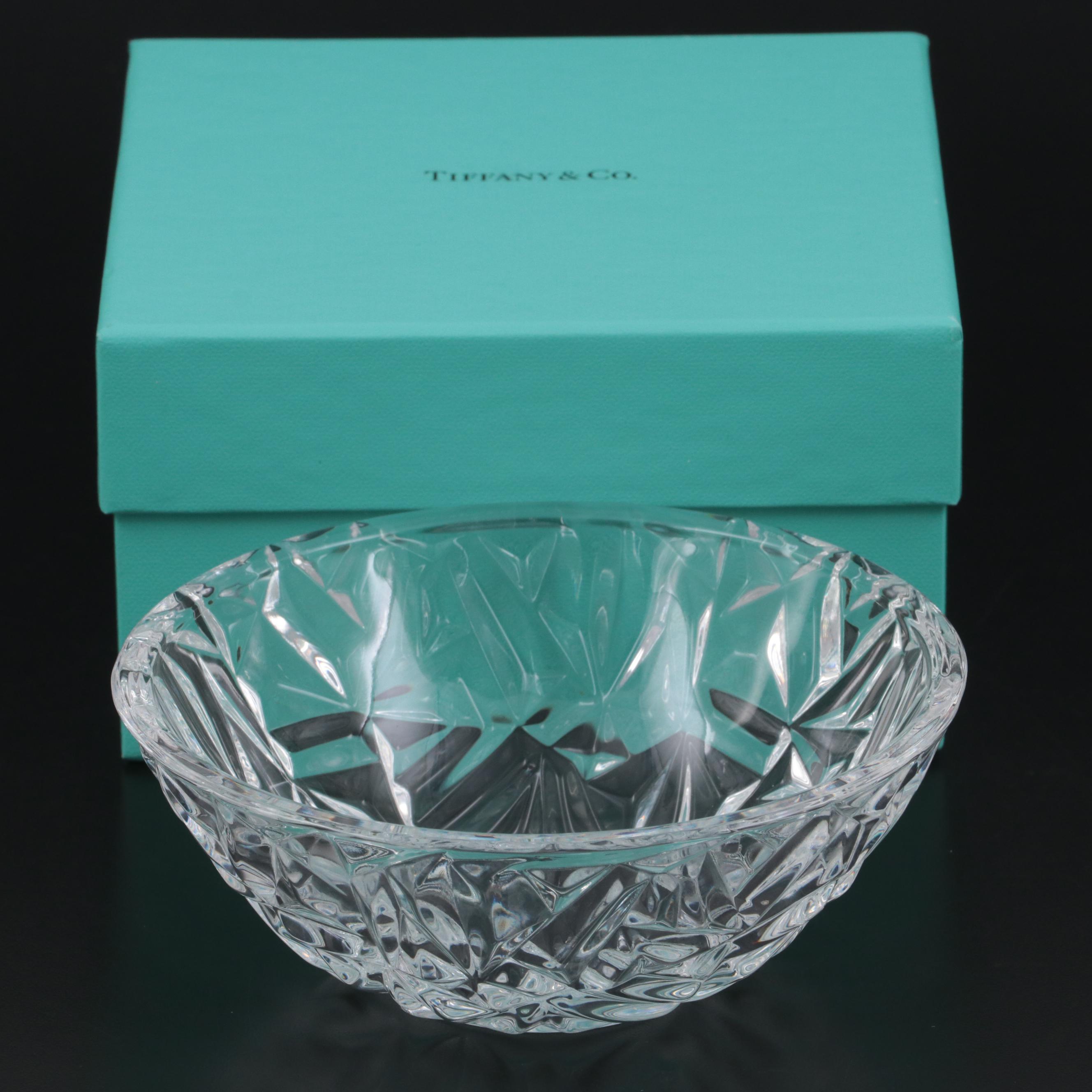 Tiffany & Co. "Rock Cut" Crystal Serving Bowl