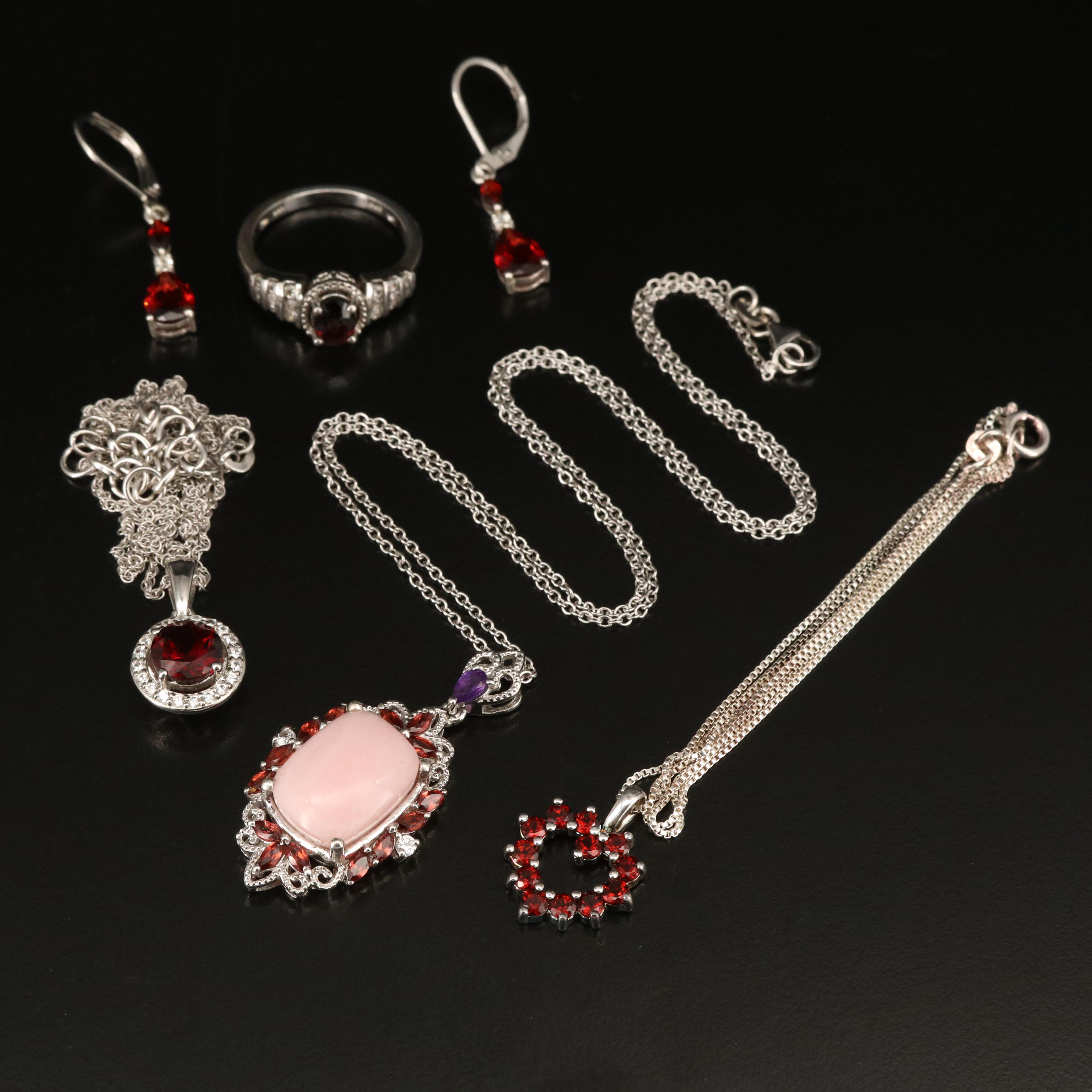 Sterling Common Opal, Garnet and Zircon Jewelry