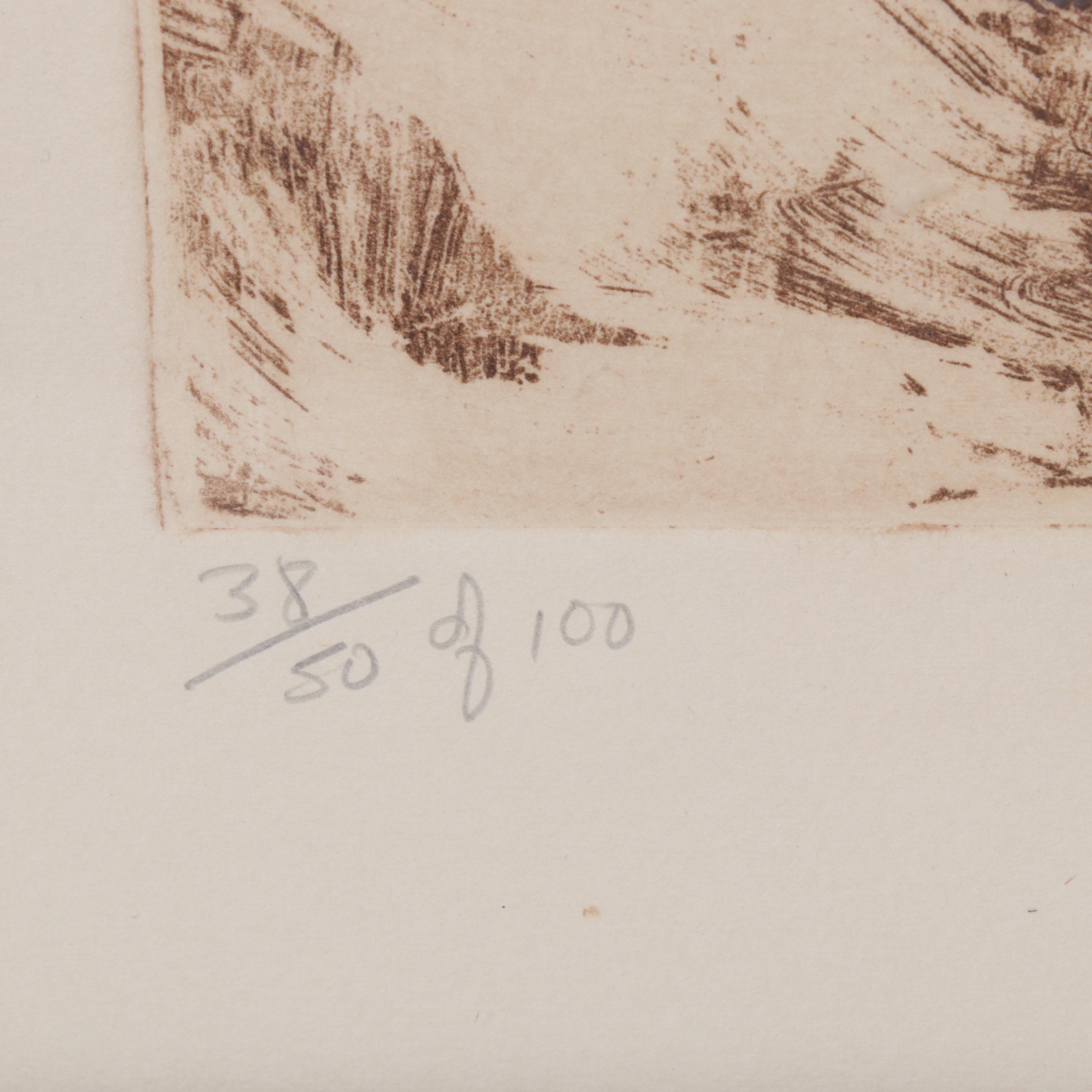 Mary Vickers Etching With Aquatint "Together We're Stronger," 1974