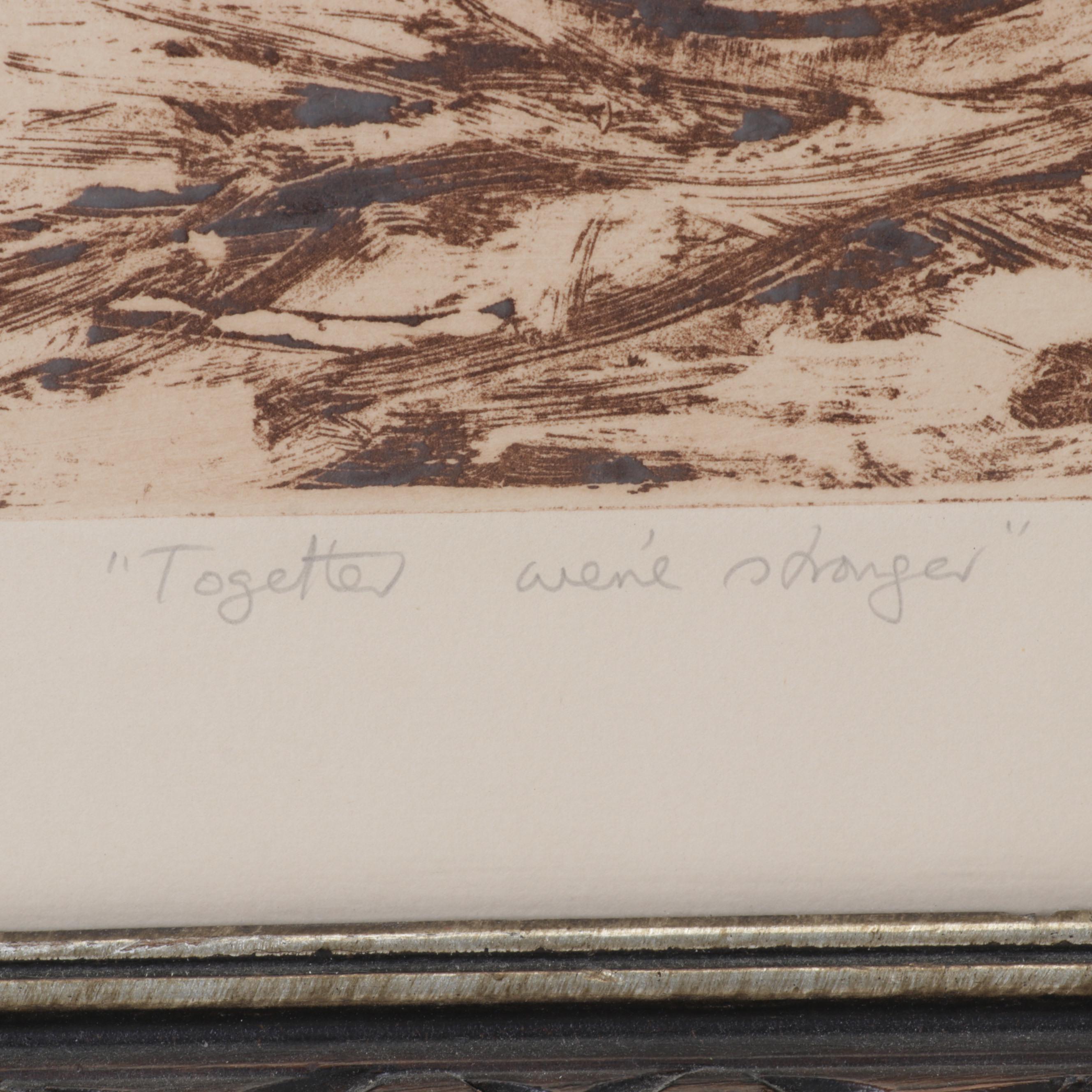 Mary Vickers Etching With Aquatint "Together We're Stronger," 1974