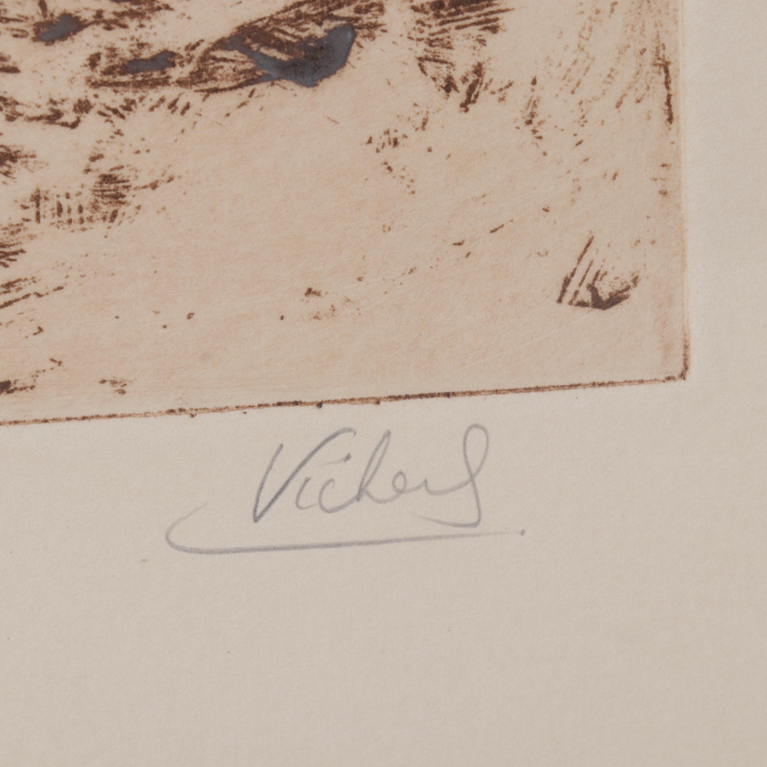 Mary Vickers Etching With Aquatint "Together We're Stronger," 1974