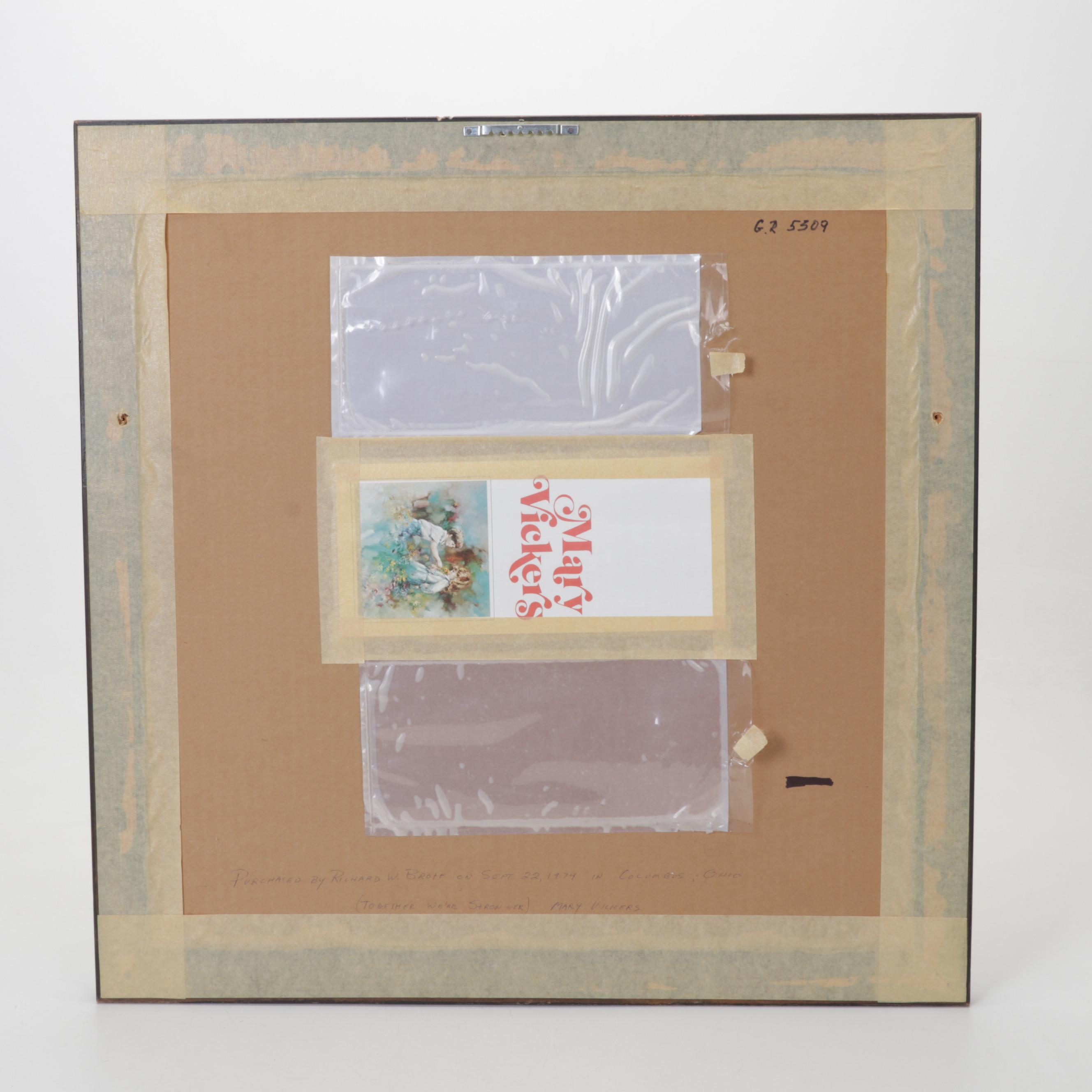 Mary Vickers Etching With Aquatint "Together We're Stronger," 1974