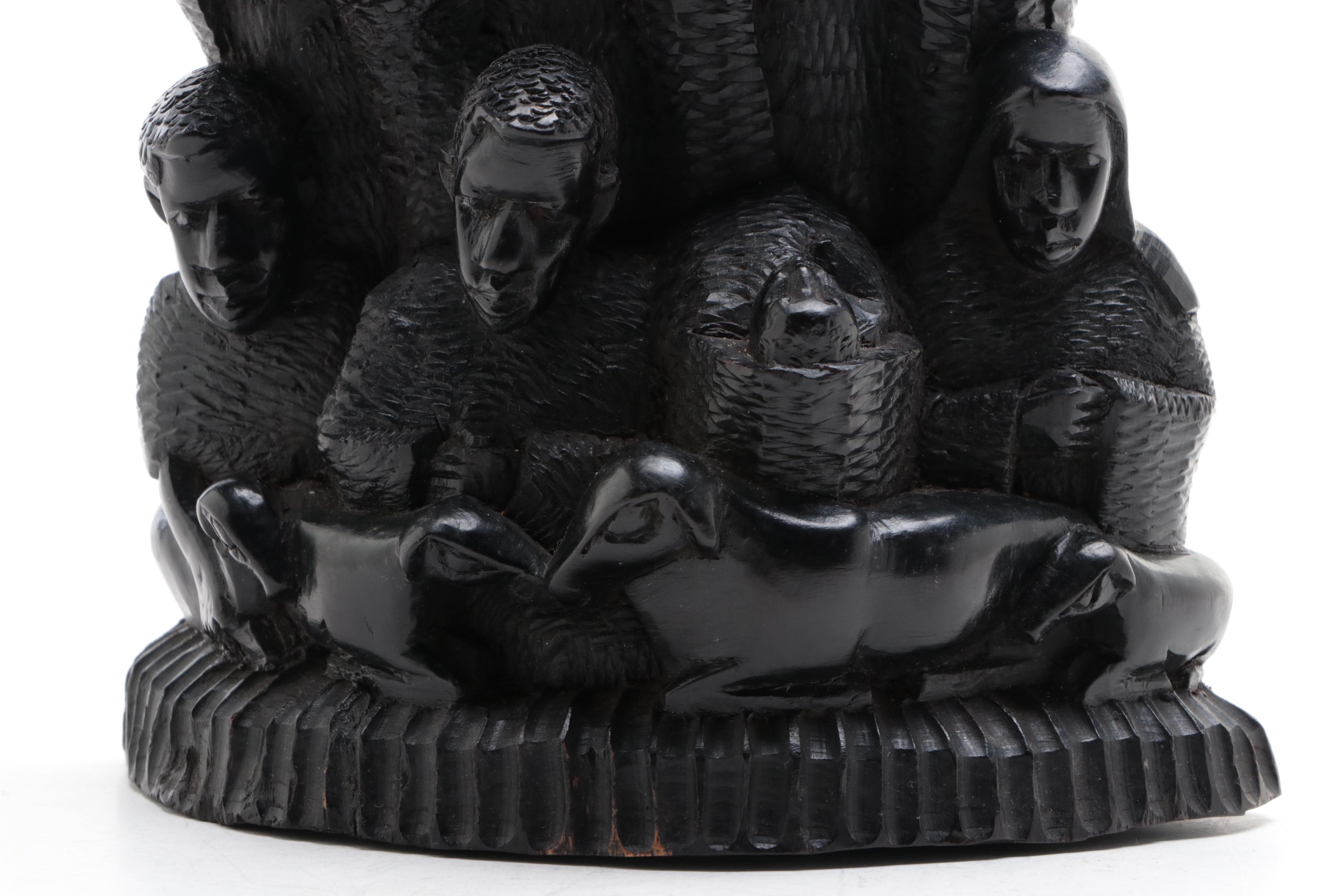 Kenyan Blackwood Nativity Sculpture