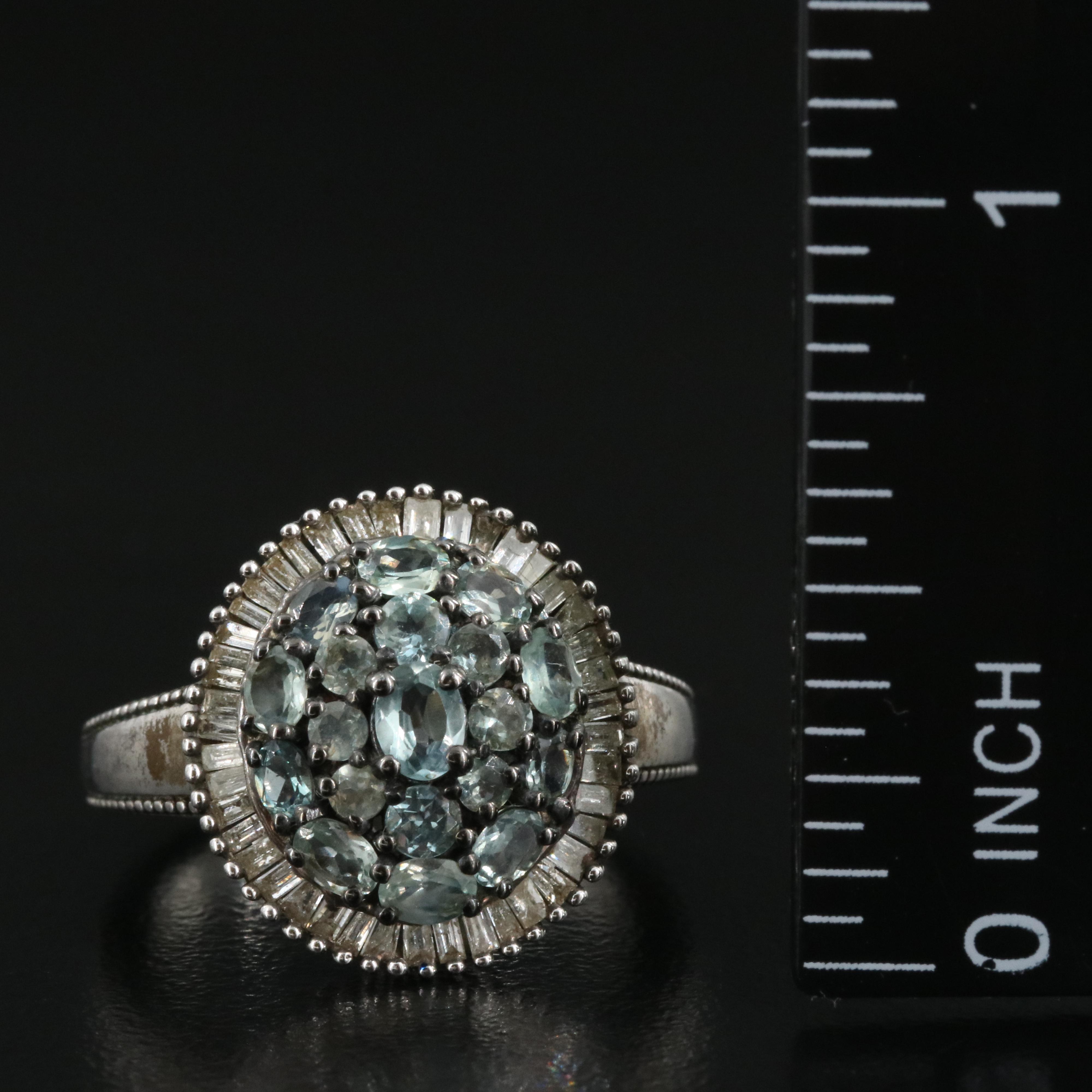 Sterling Ring and Necklace Including Alexandrite, White Zircon and Diamond