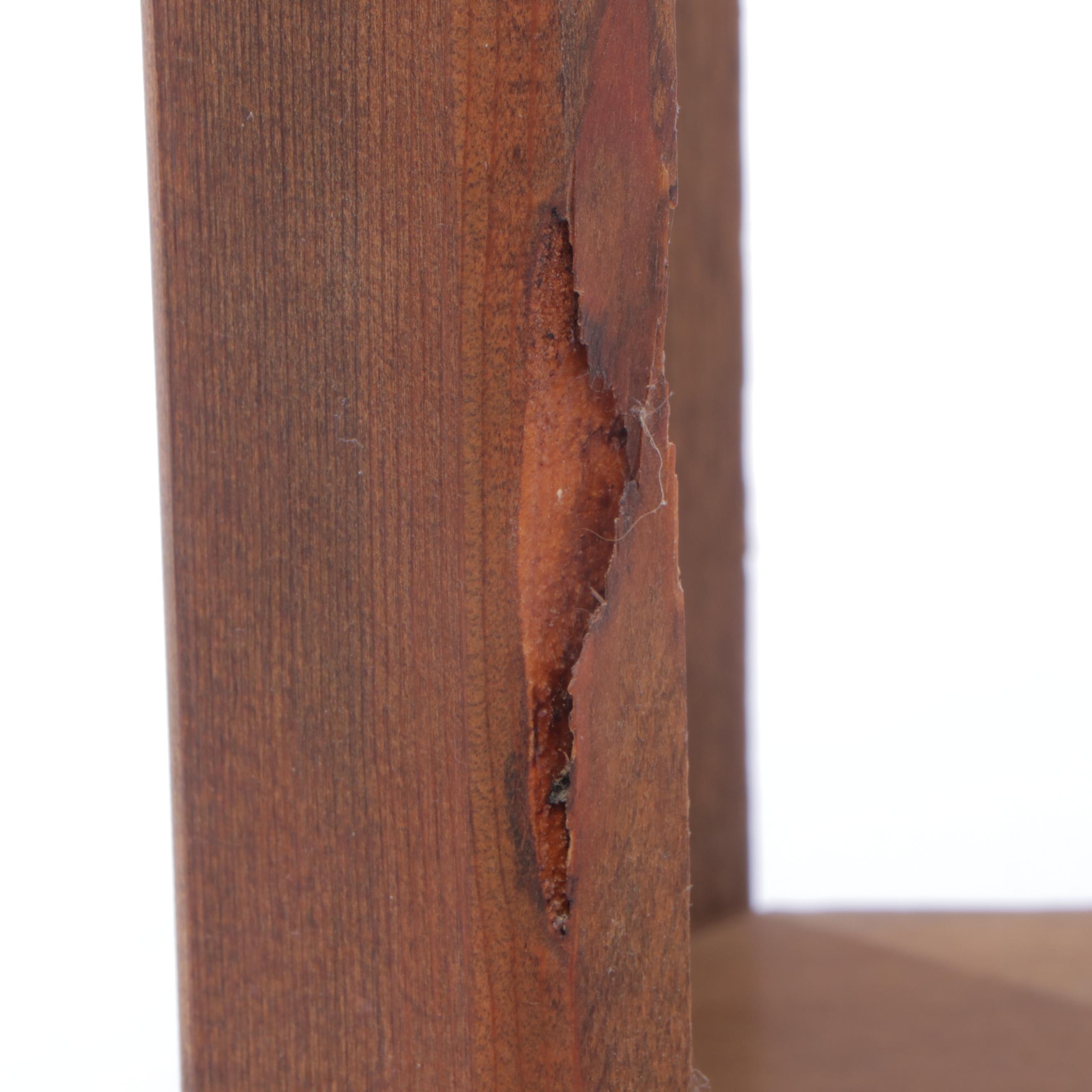 Pine and Ceramic Tile-Top Plant Stand