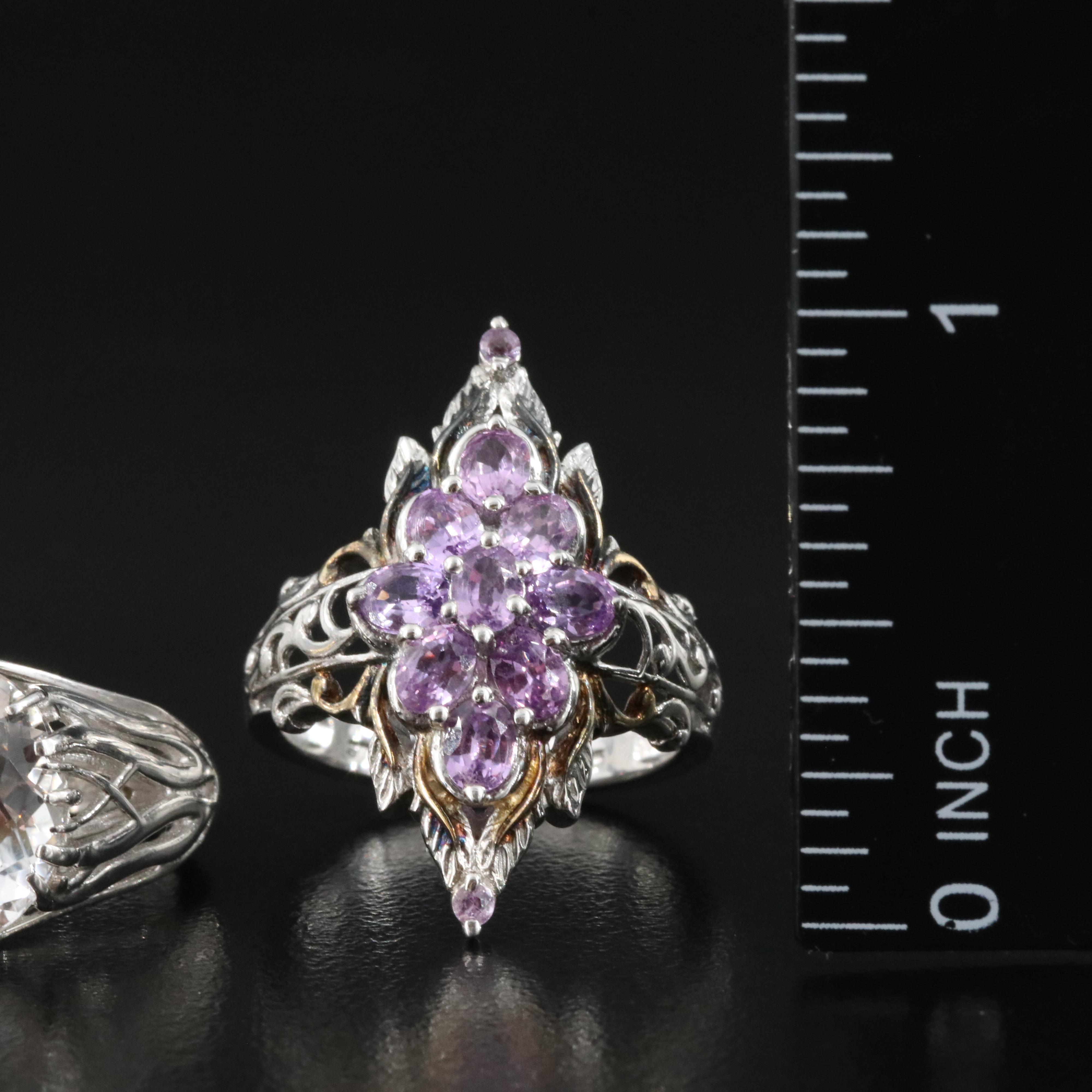 Sterling Rings Including Spodumene, Goshenite and Pink Sapphire
