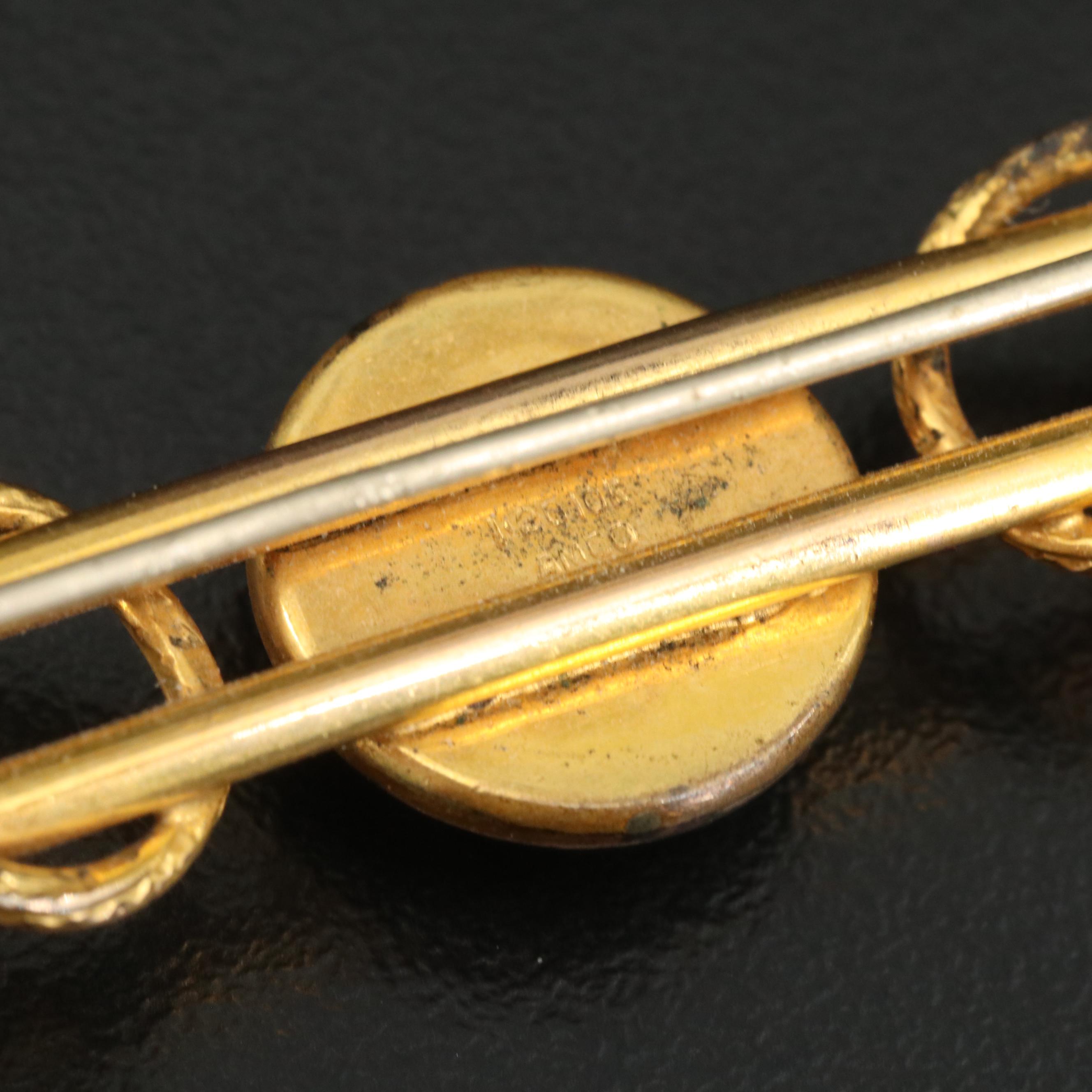 Amco Reverse Painted Intaglio Hunting Brooch