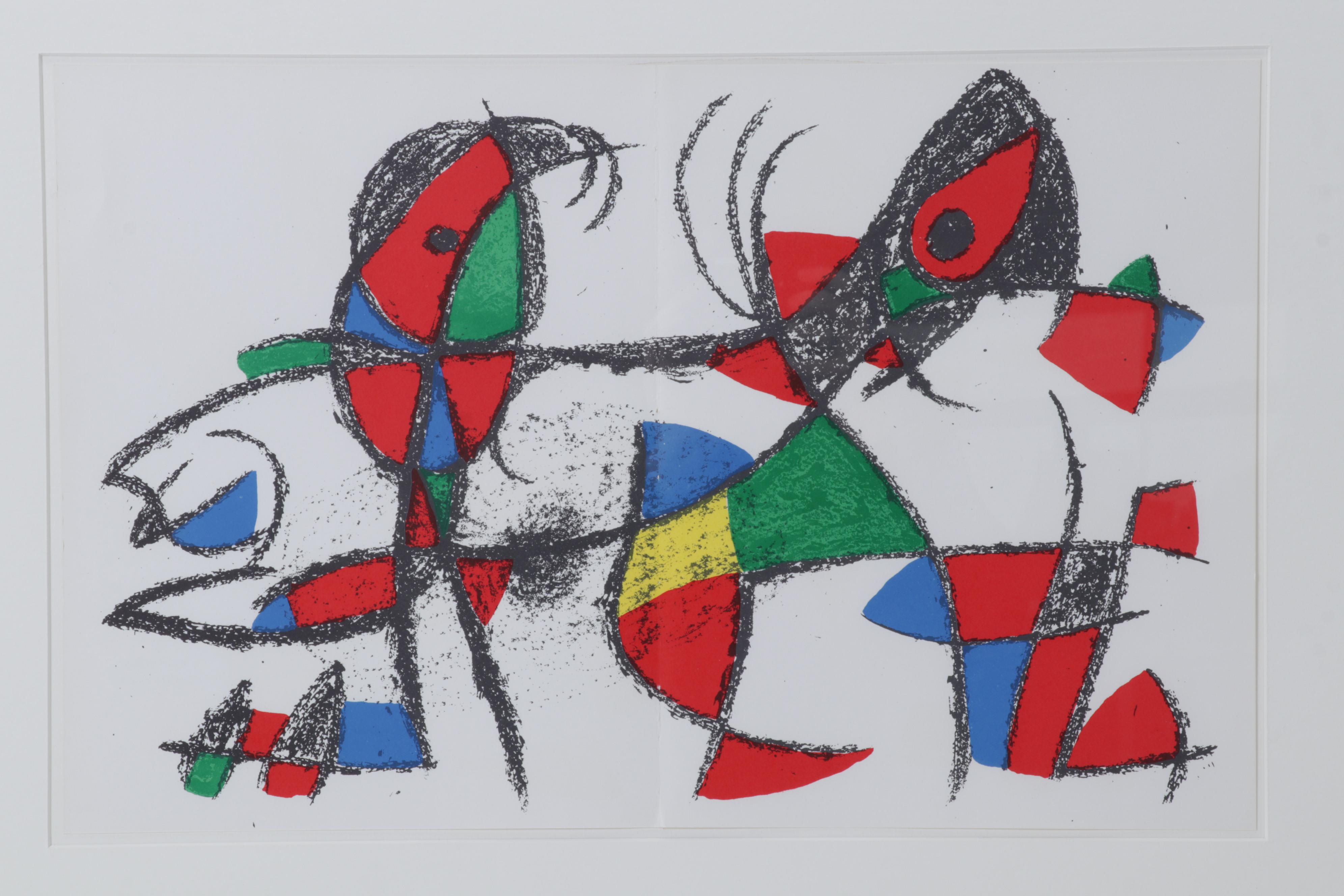 Joan Miró Double-Page Color Lithograph From "Lithographs II," 1975