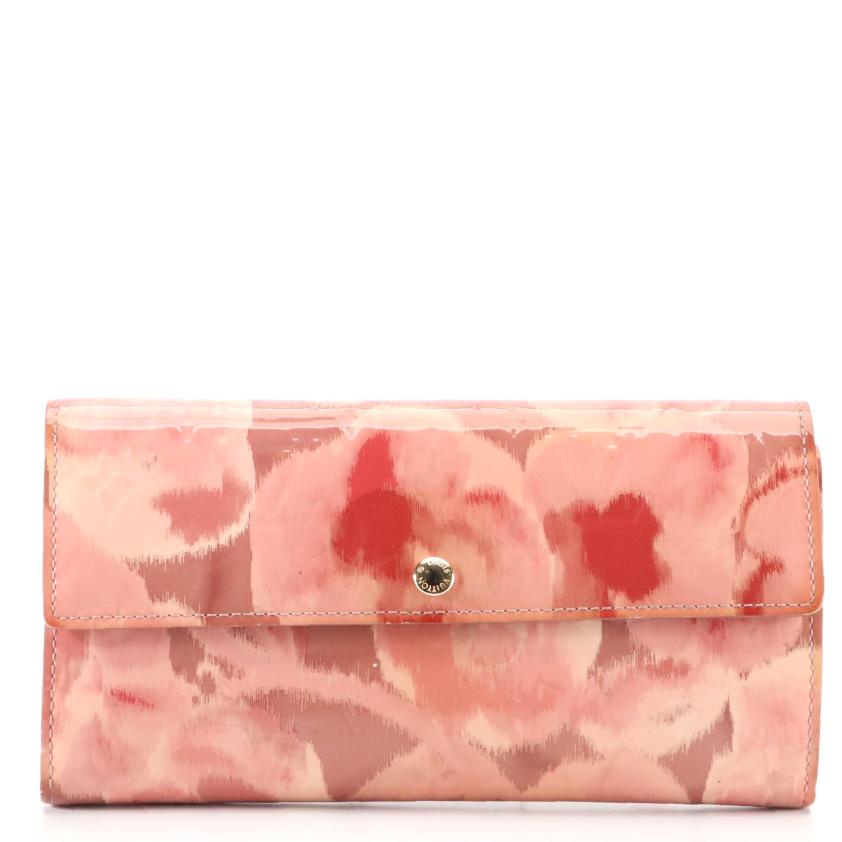 Louis Vuitton Sarah Wallet in Rose Veil Ikat Flower Monogram Vernis