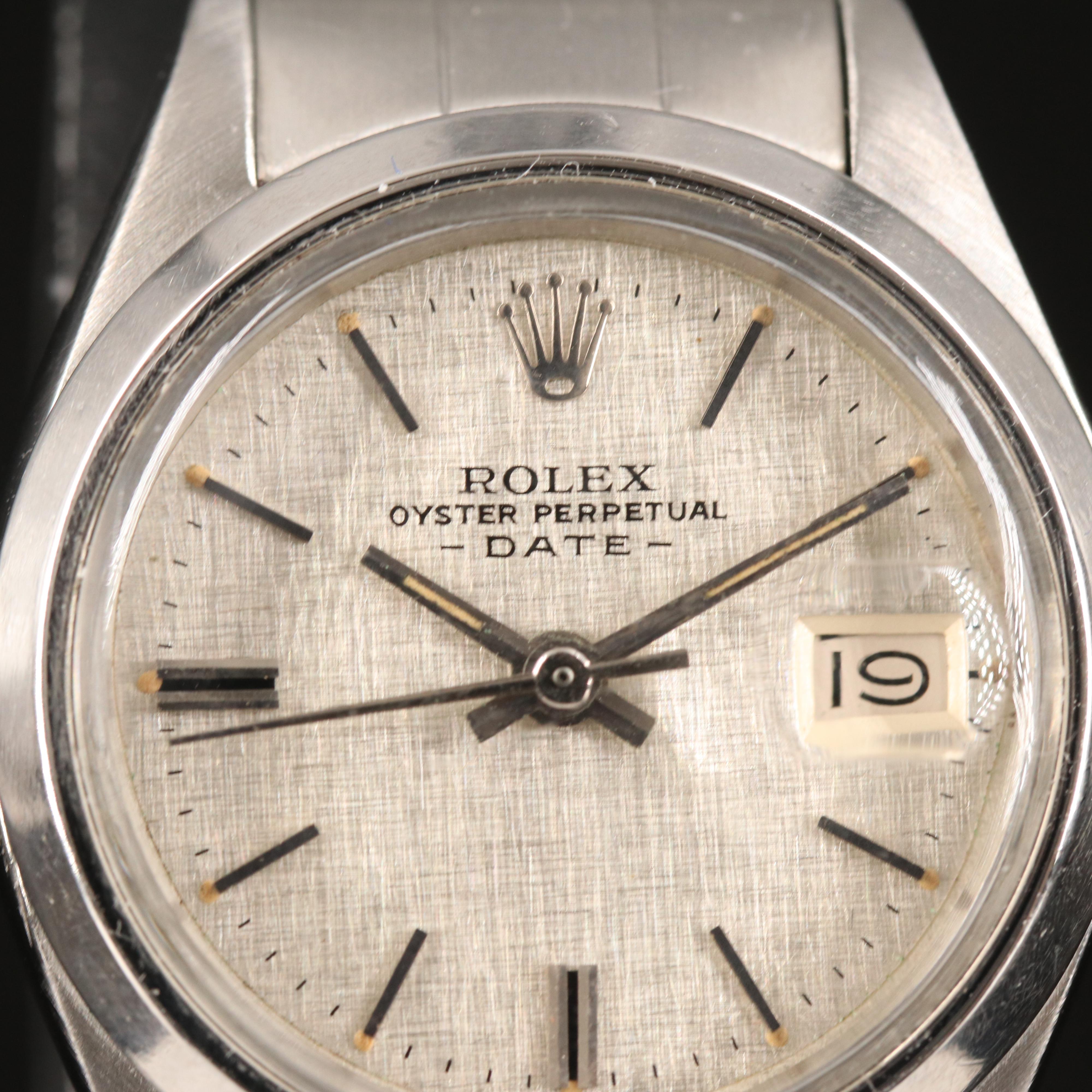 Vintage Rolex Oyster Perpetual Stainless Steel Date Watch