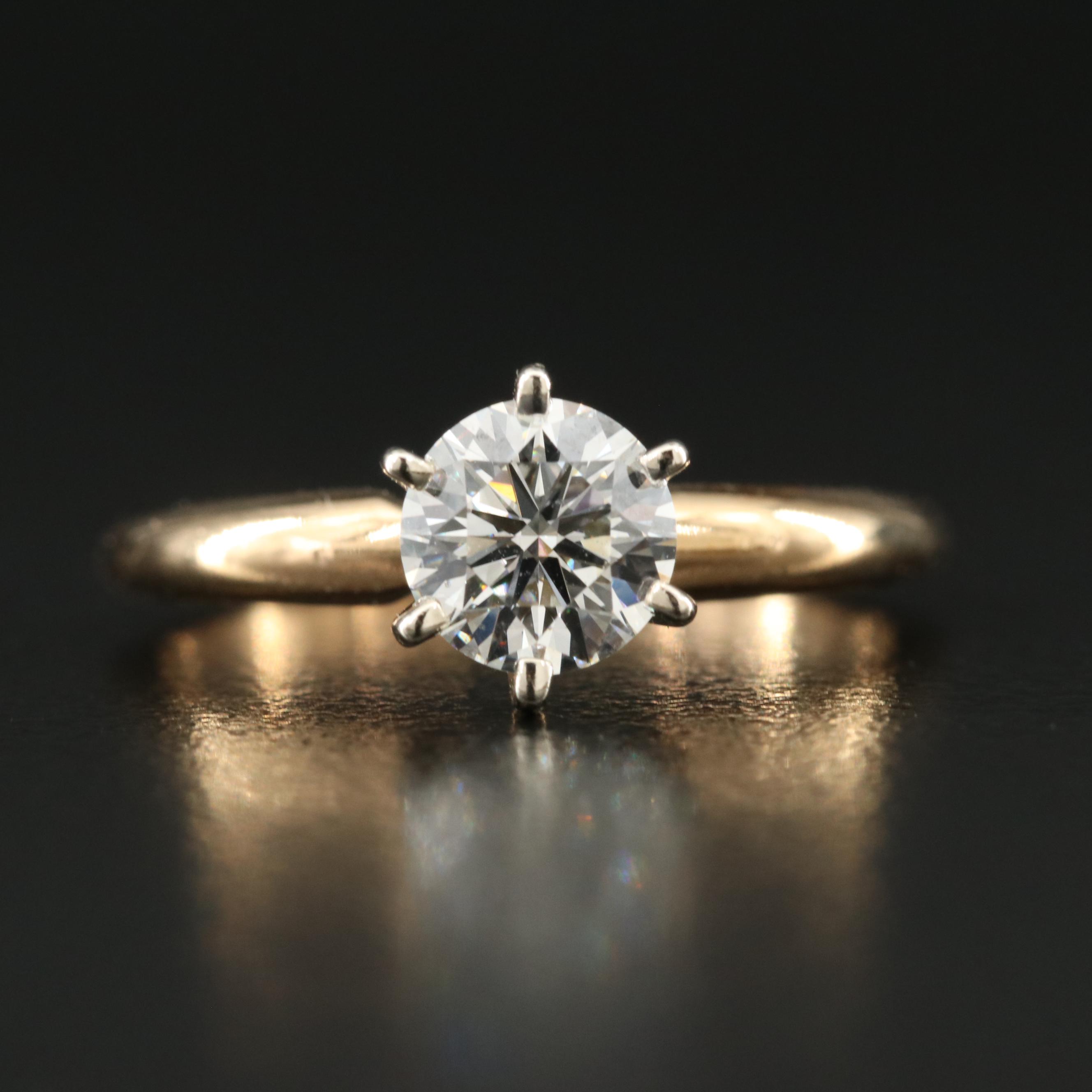 14K 0.74 CT Diamond Solitaire Ring