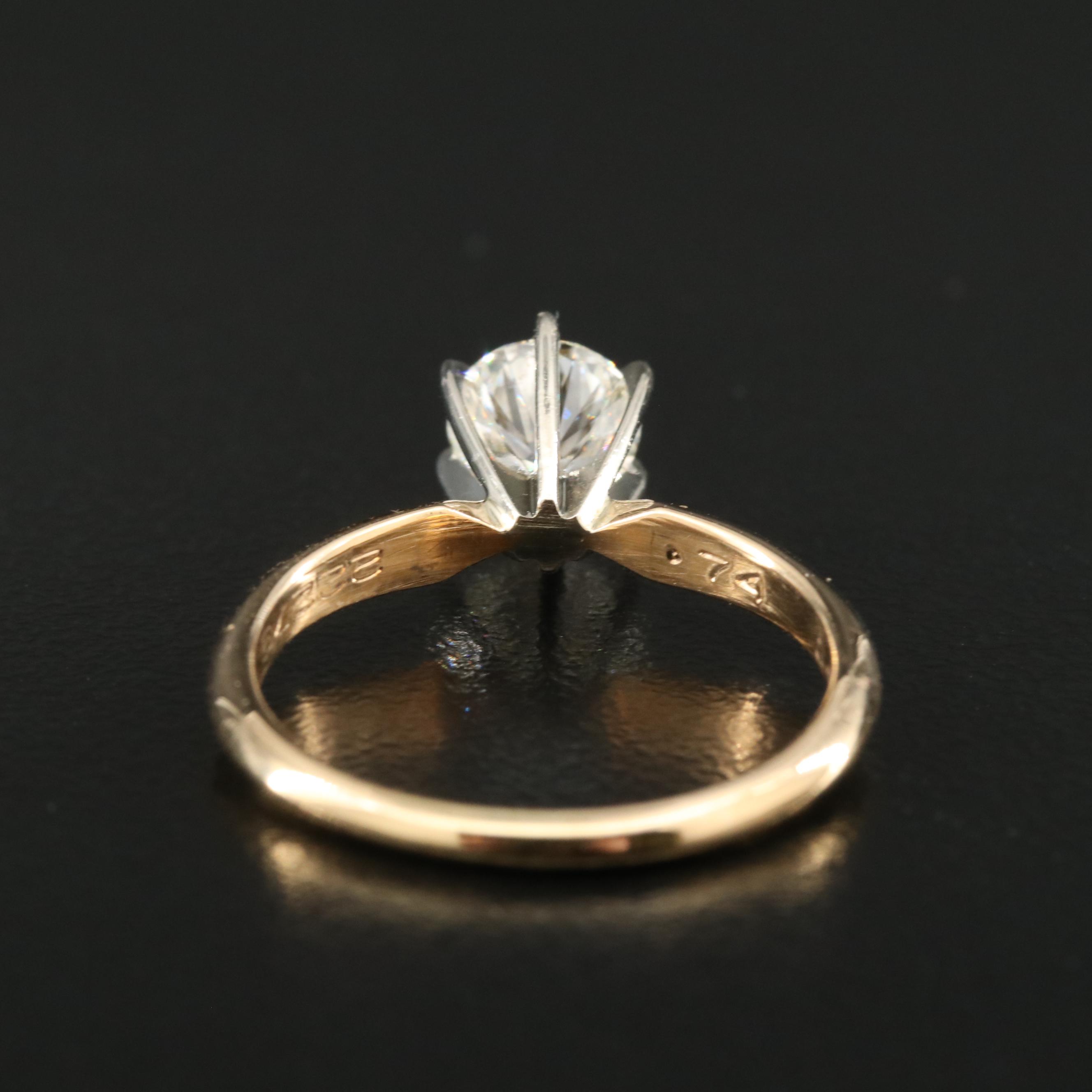 14K 0.74 CT Diamond Solitaire Ring