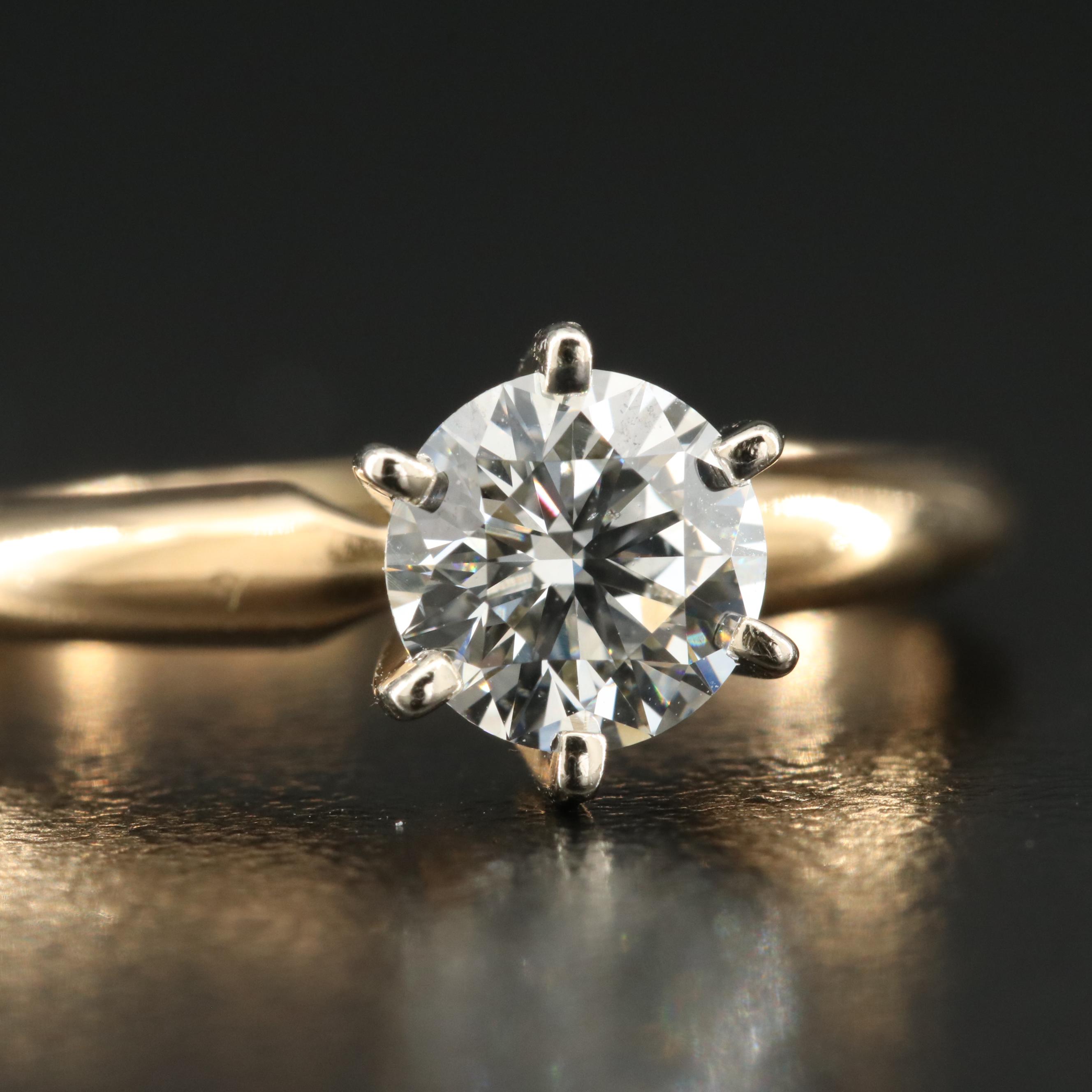 14K 0.74 CT Diamond Solitaire Ring