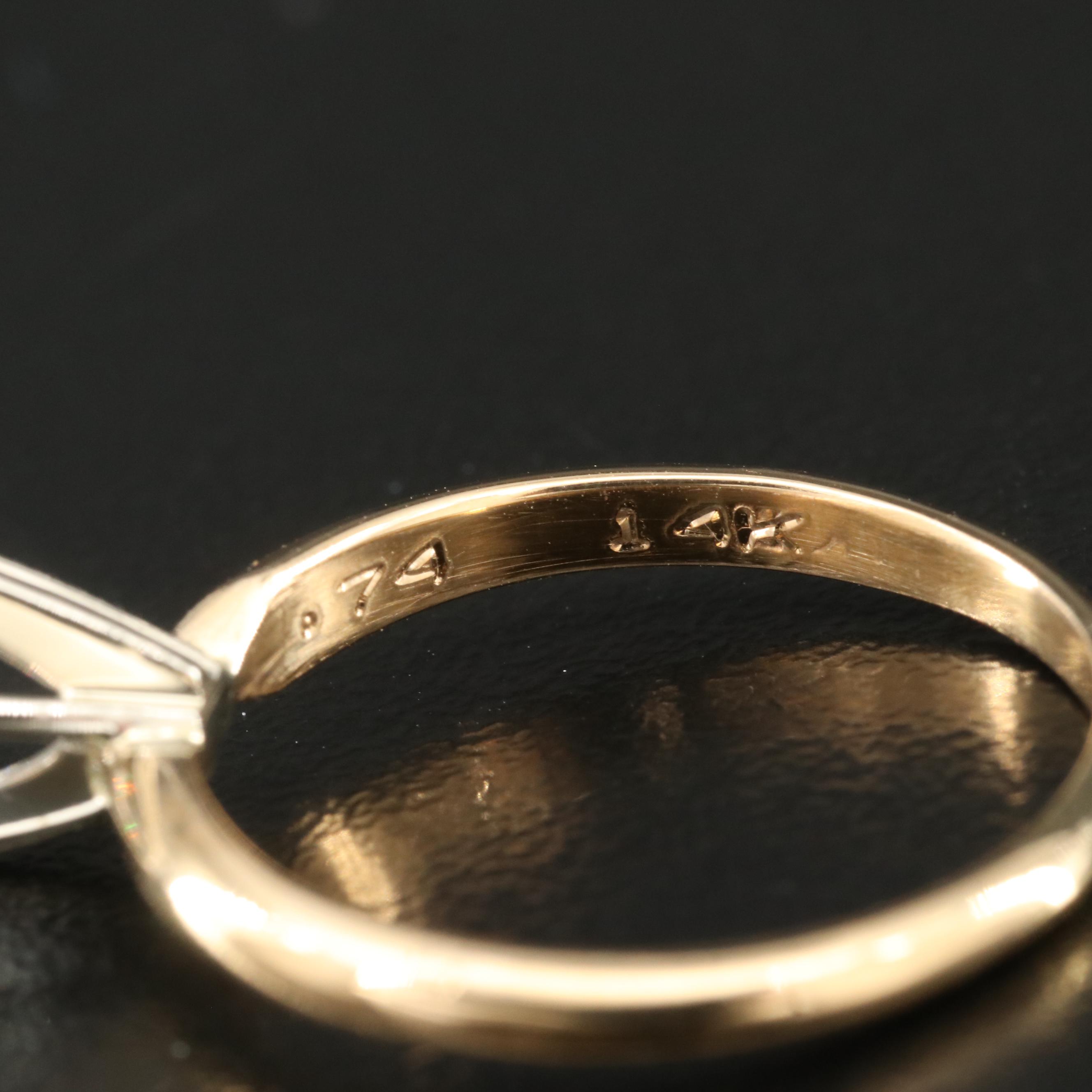 14K 0.74 CT Diamond Solitaire Ring