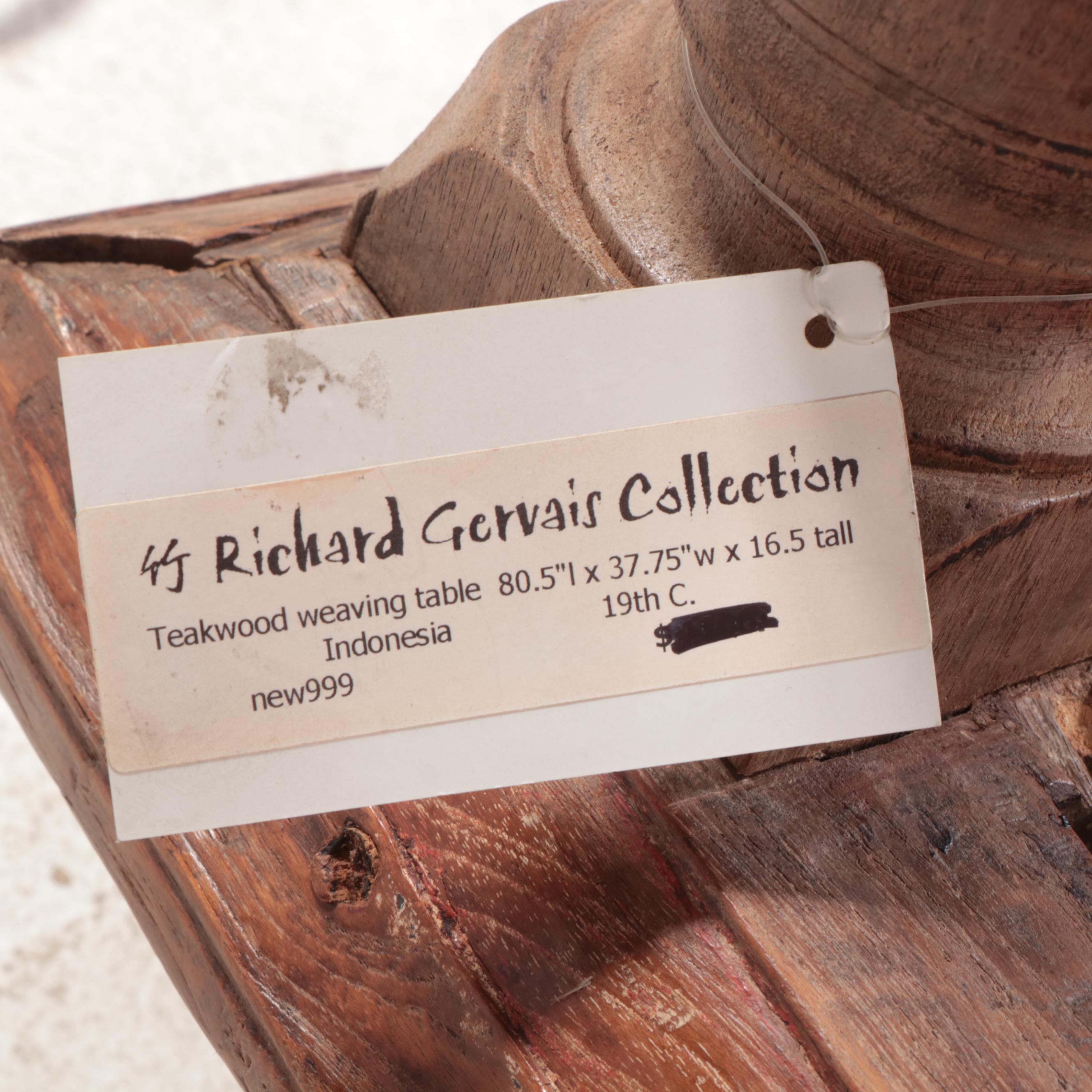 Indonesian Teak Weaving Table, 19th Century