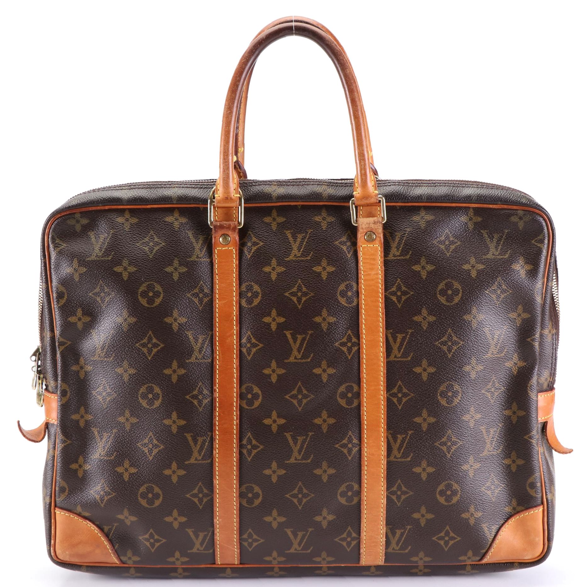 Louis Vuitton Porte-Documents Voyage Briefcase in Monogram Canvas and Leather