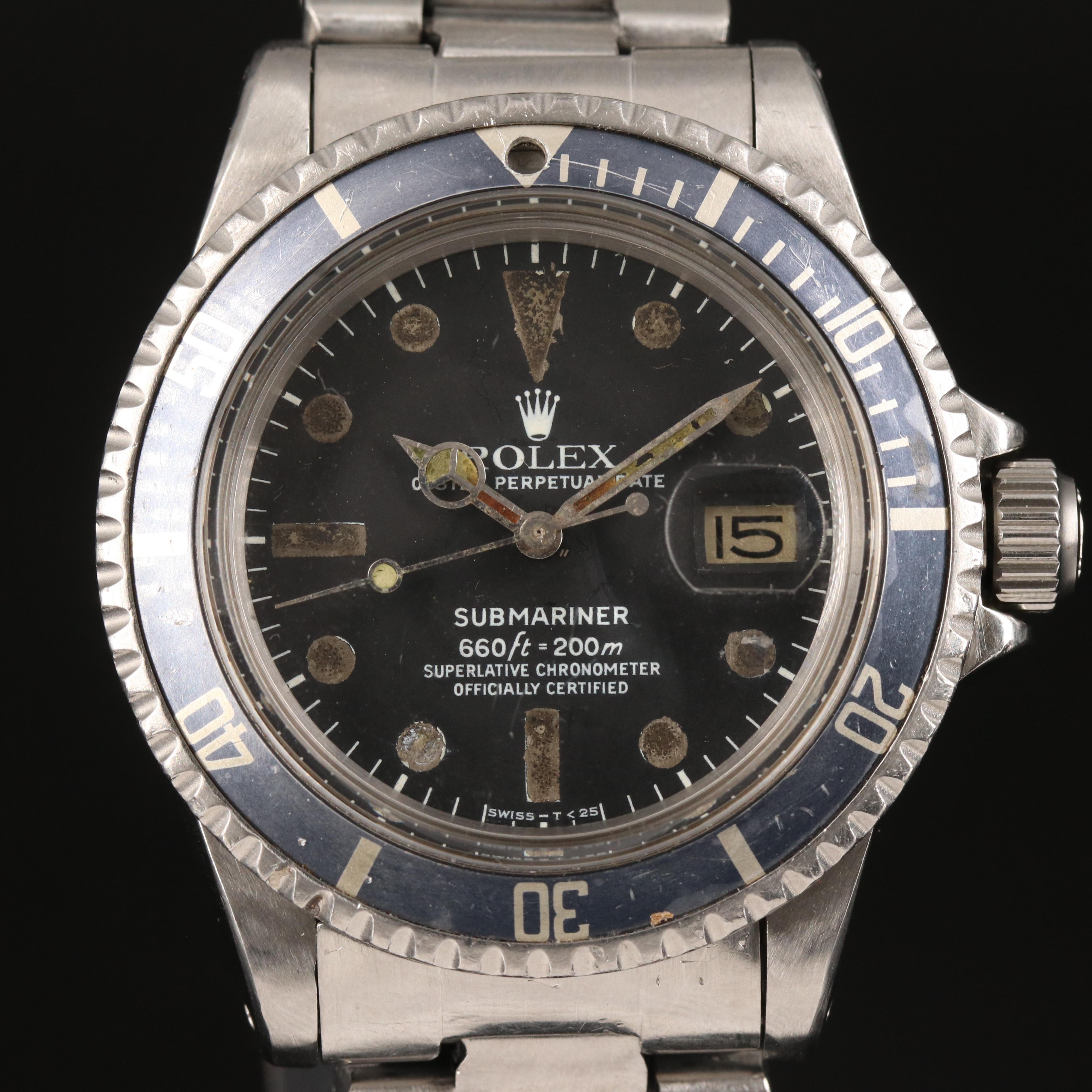 1978 Rolex Oyster Perpetual Date Submariner Light Blue Bezel Watch