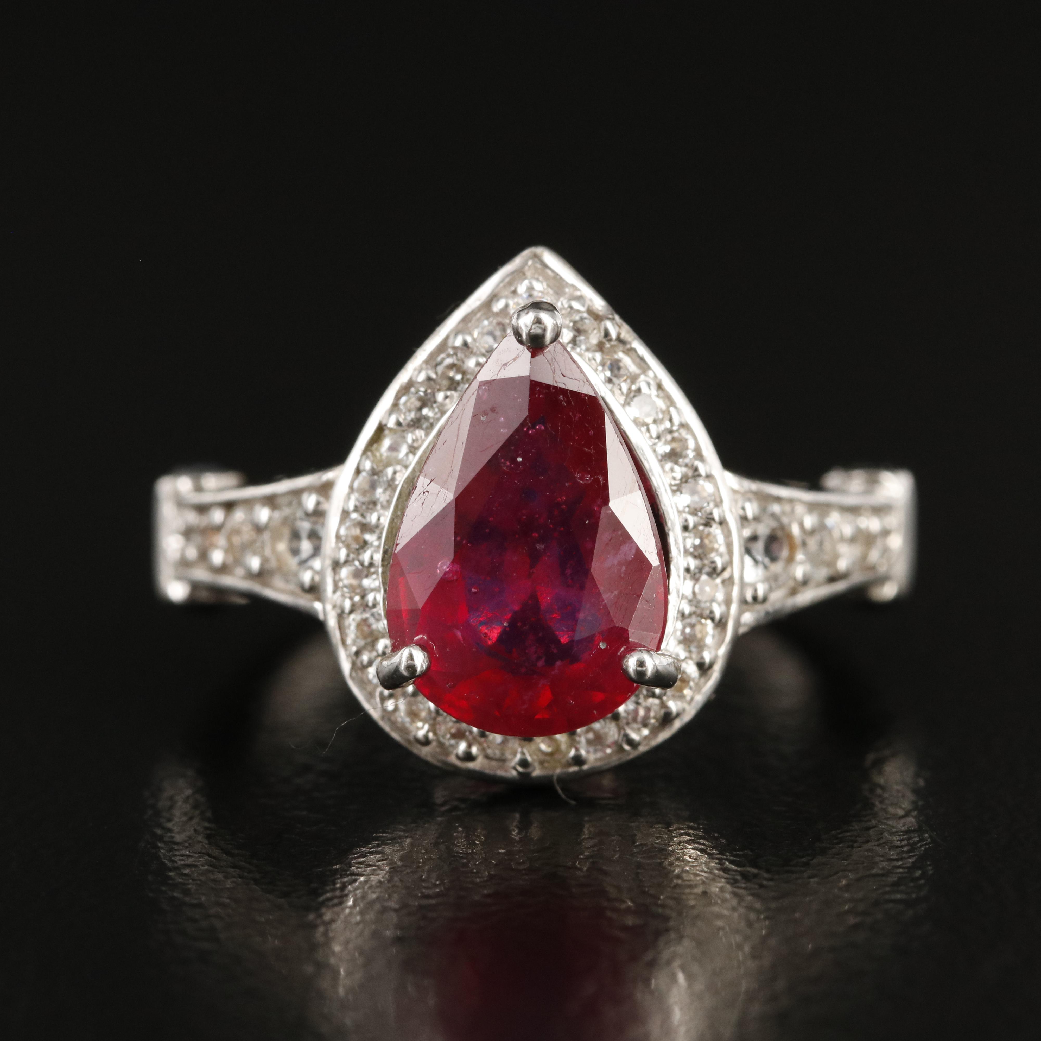 Sterling Corundum and Topaz Ring