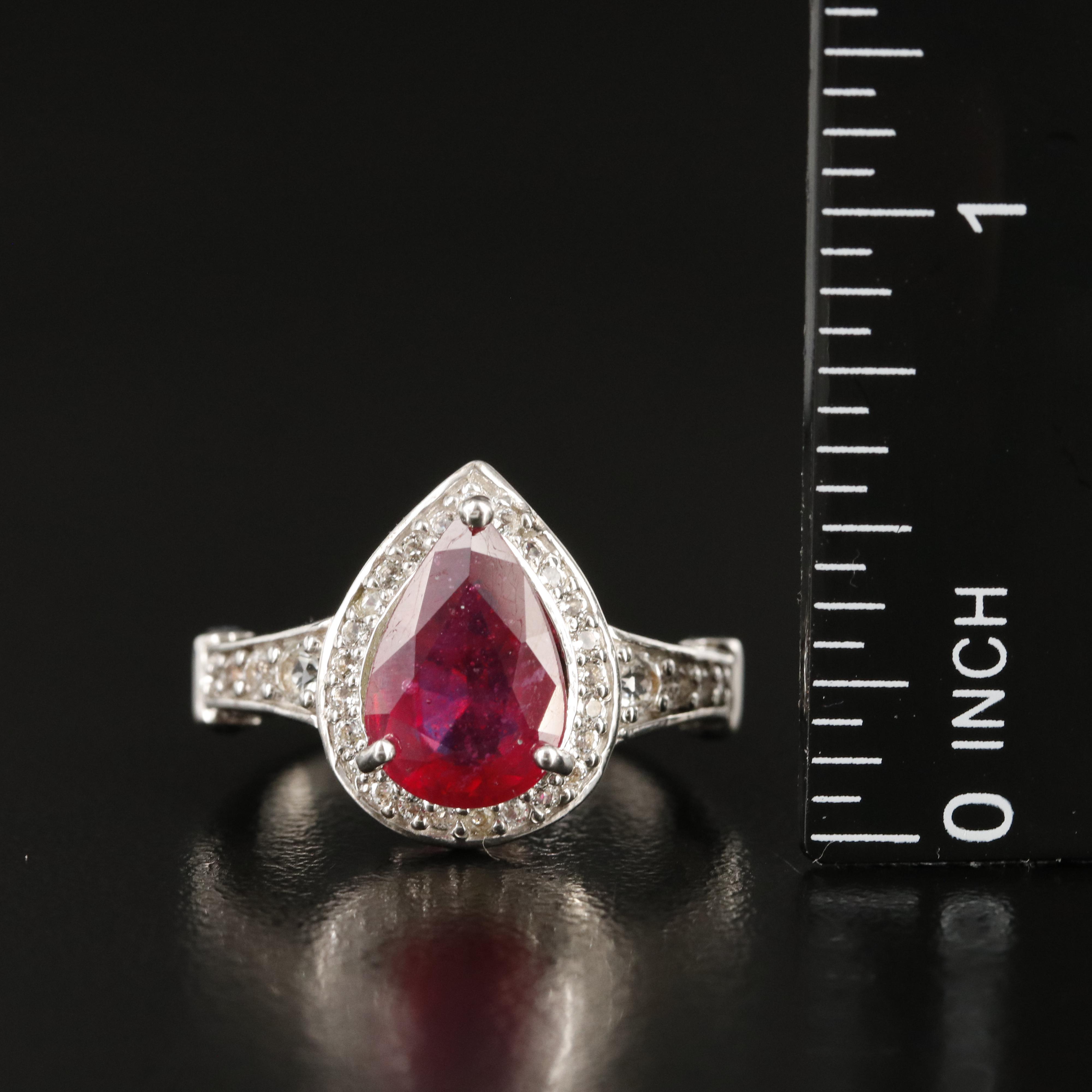 Sterling Corundum and Topaz Ring