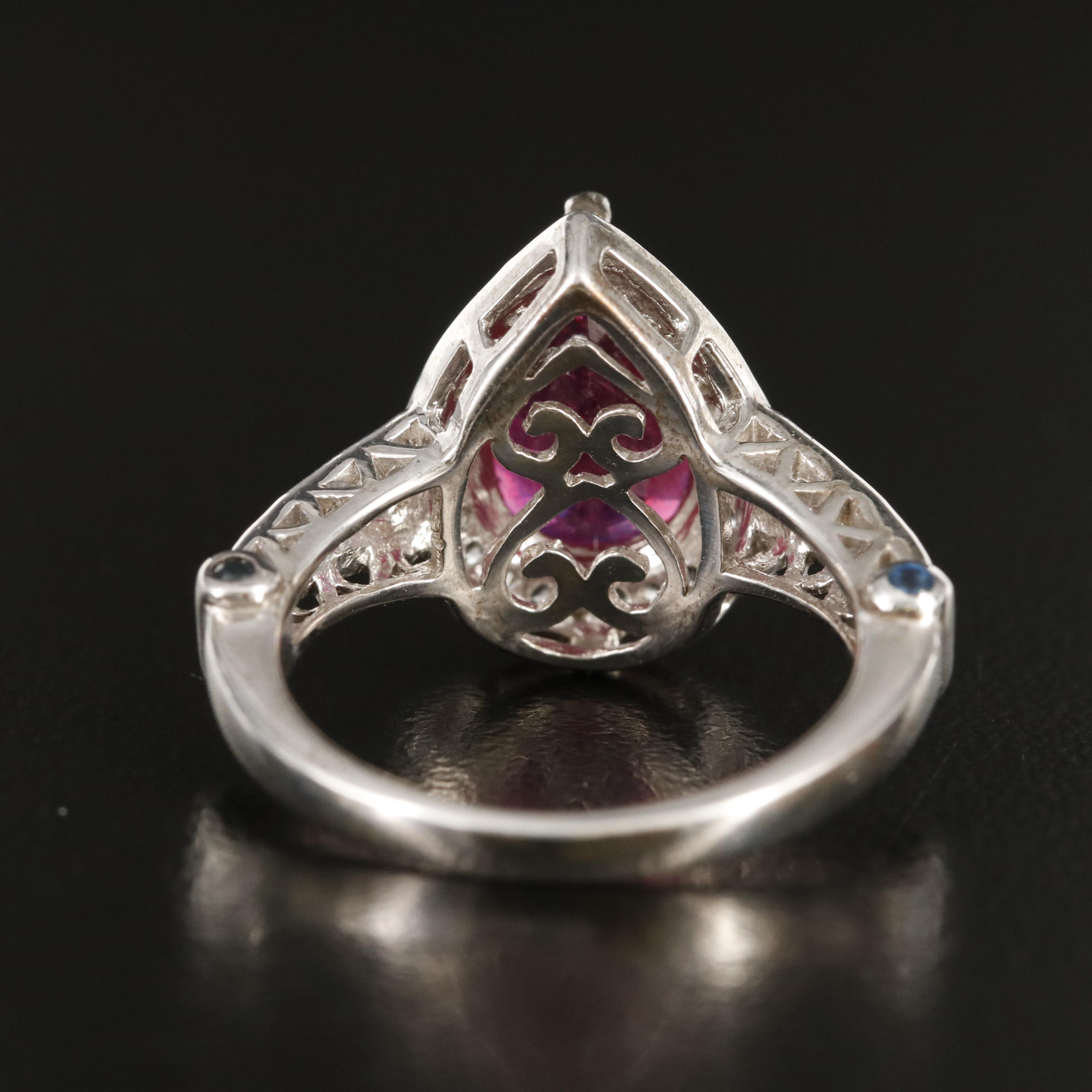 Sterling Corundum and Topaz Ring