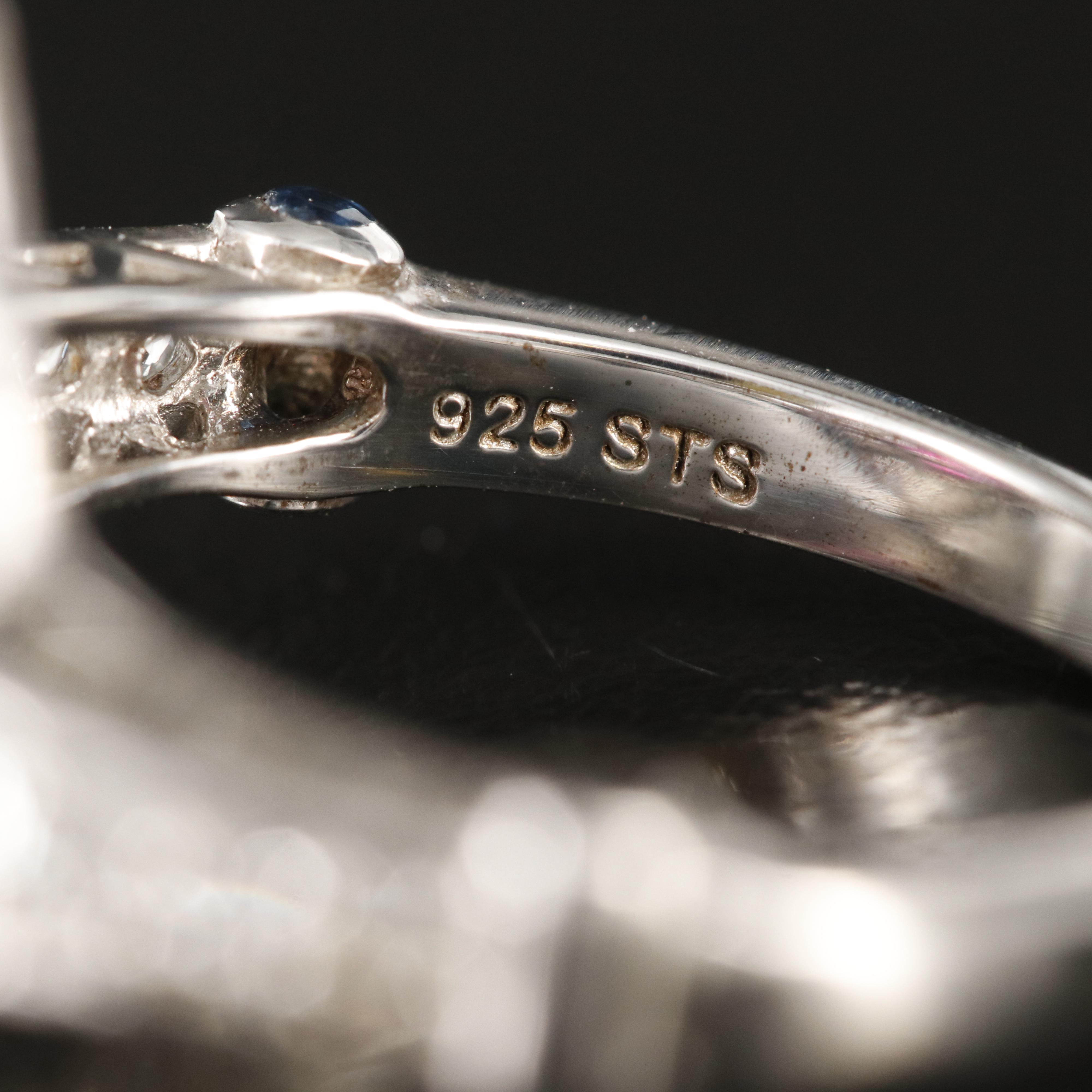 Sterling Corundum and Topaz Ring