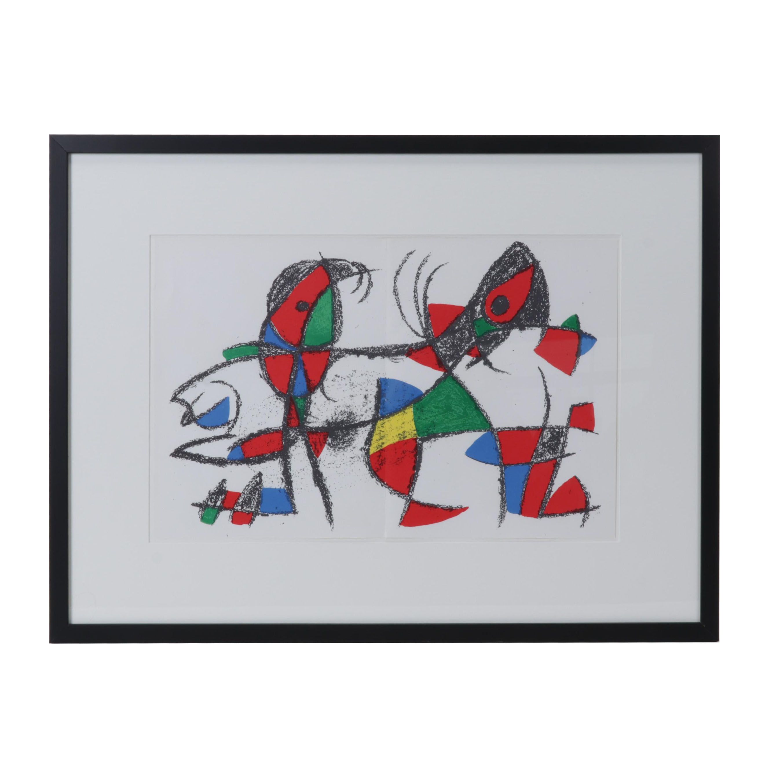 Joan Miró Double-Page Color Lithograph From "Lithographs II," 1975