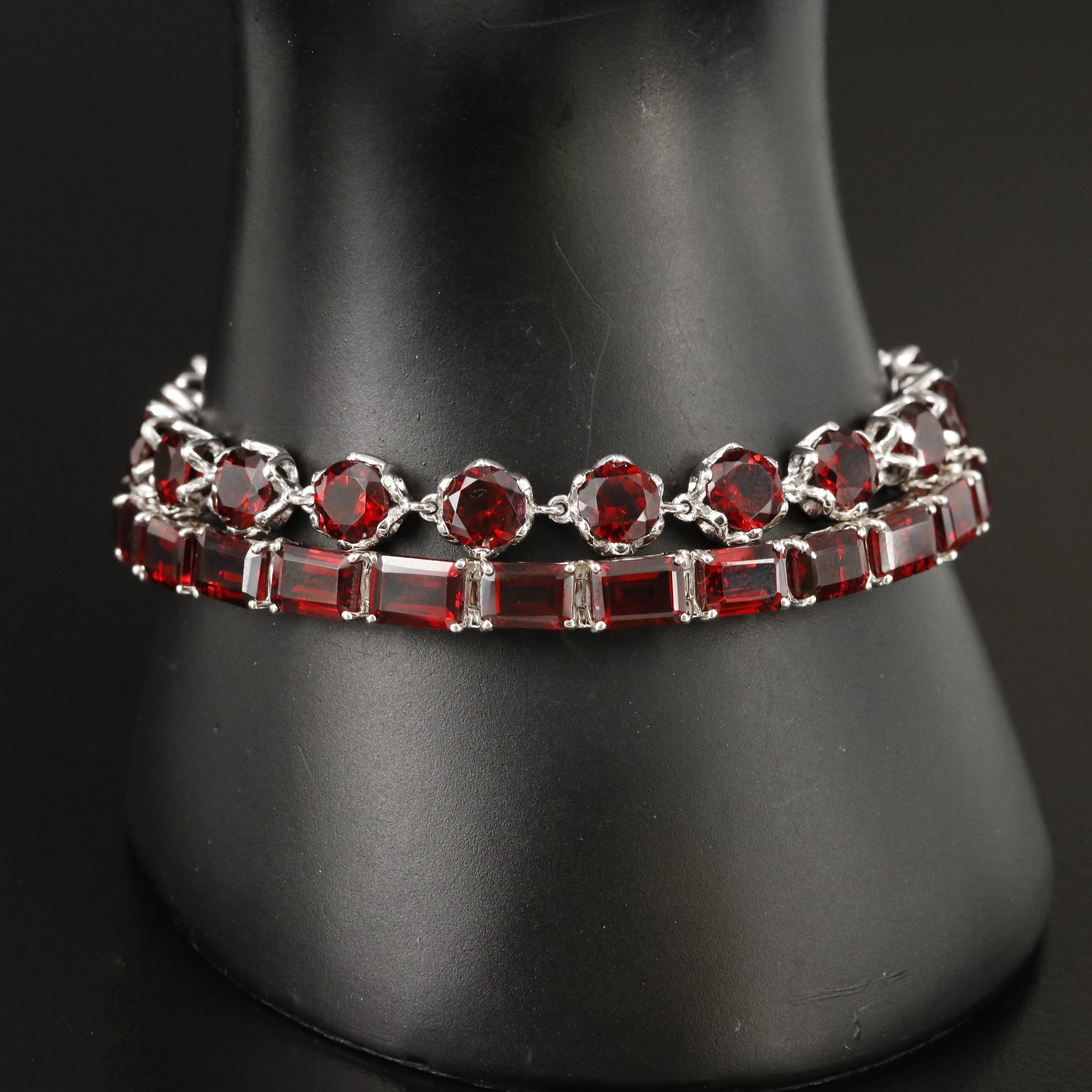 Sterling Garnet Bracelets