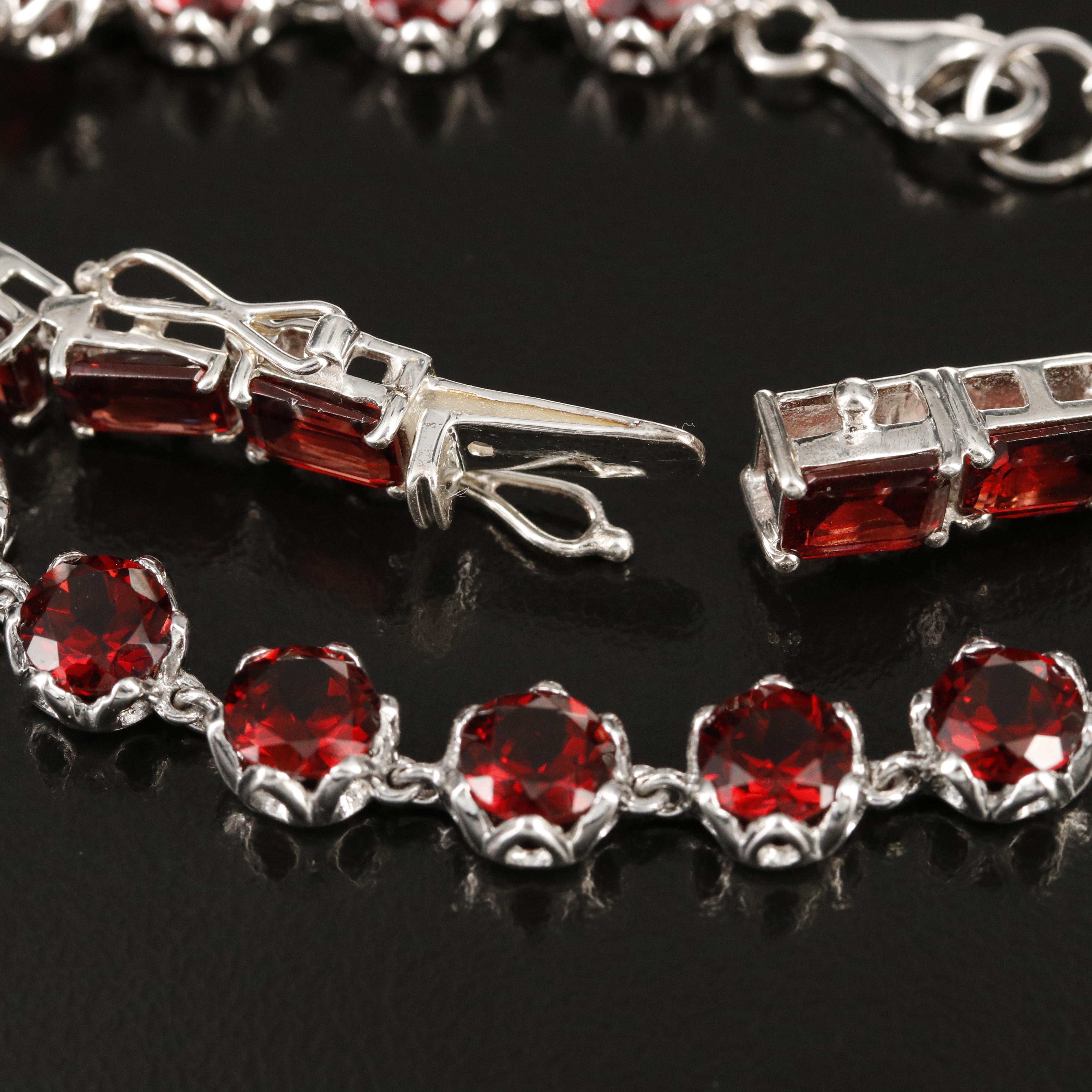 Sterling Garnet Bracelets