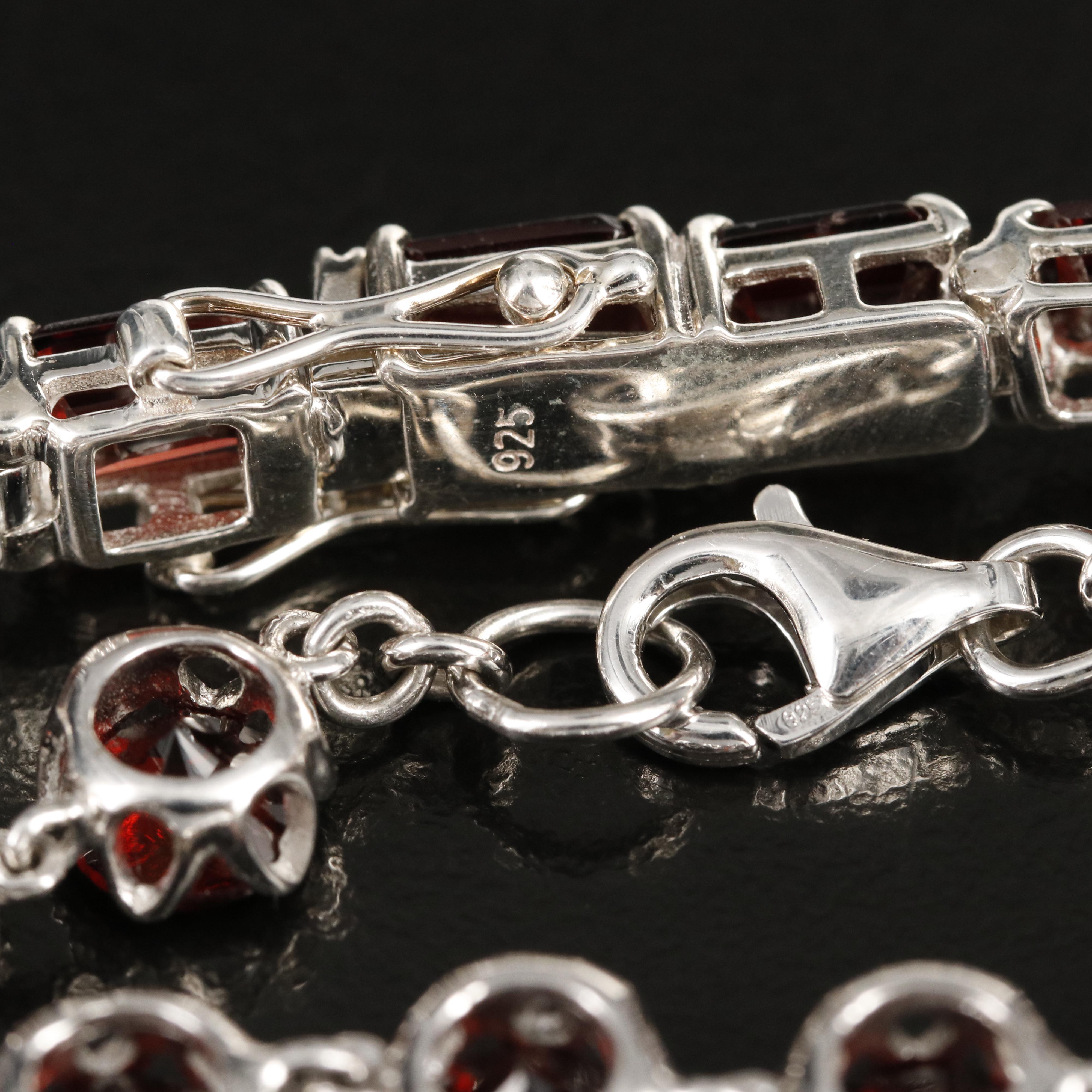Sterling Garnet Bracelets