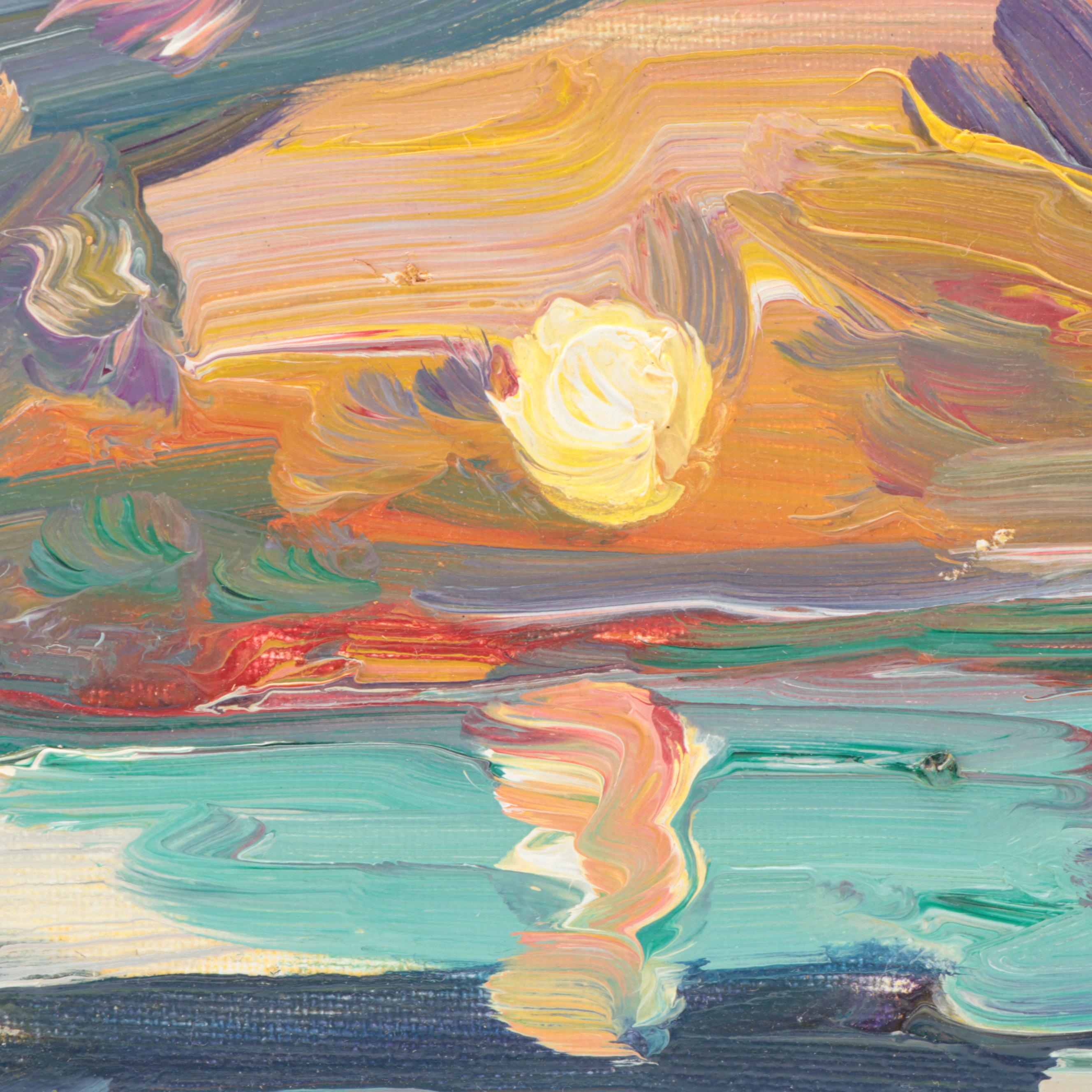 Jose Trujillo Oil Painting "Peach Sunset," 2018