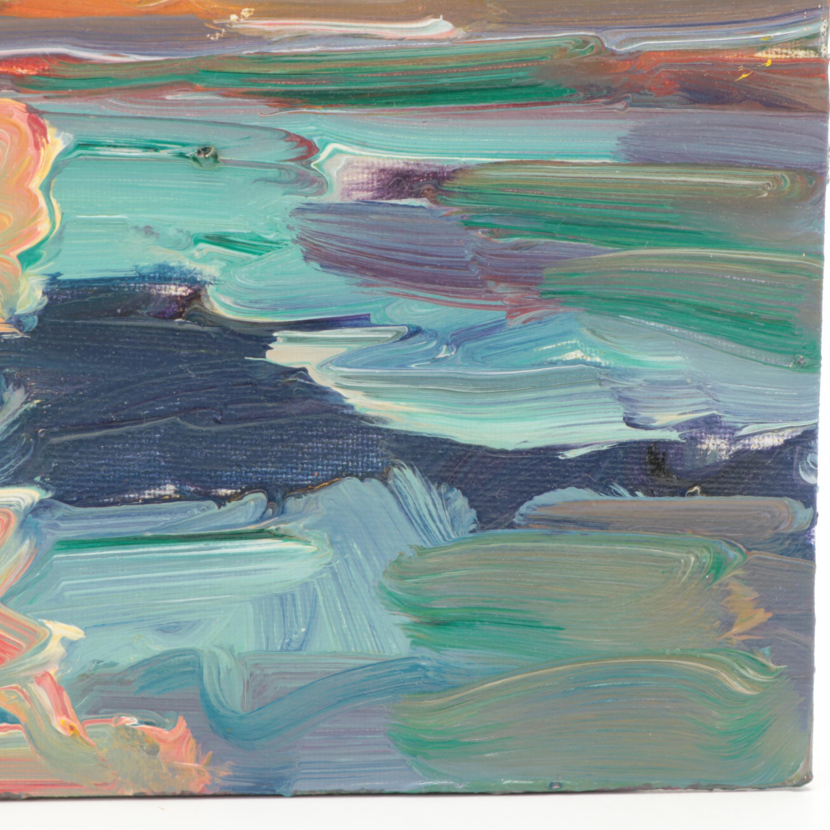 Jose Trujillo Oil Painting "Peach Sunset," 2018