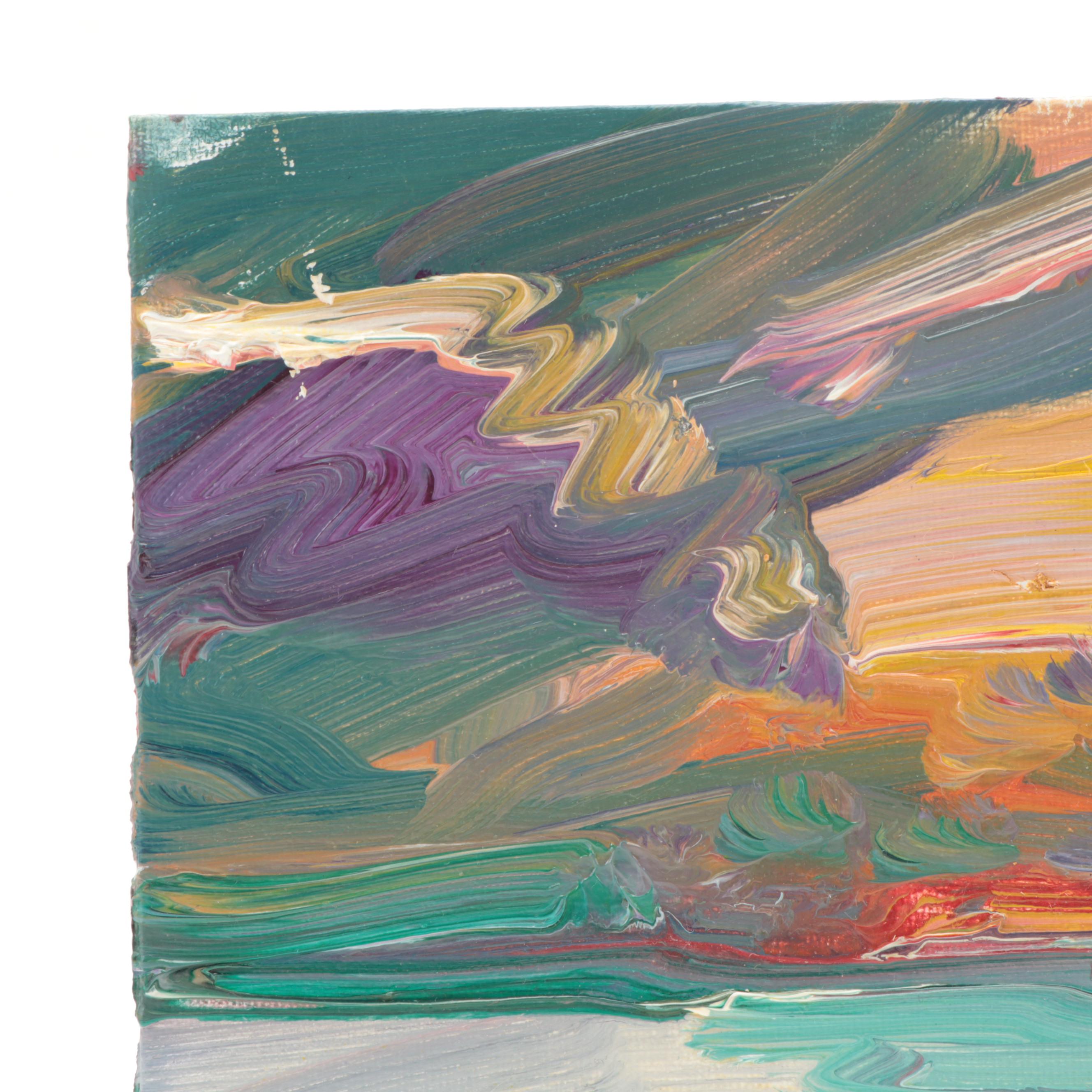 Jose Trujillo Oil Painting "Peach Sunset," 2018