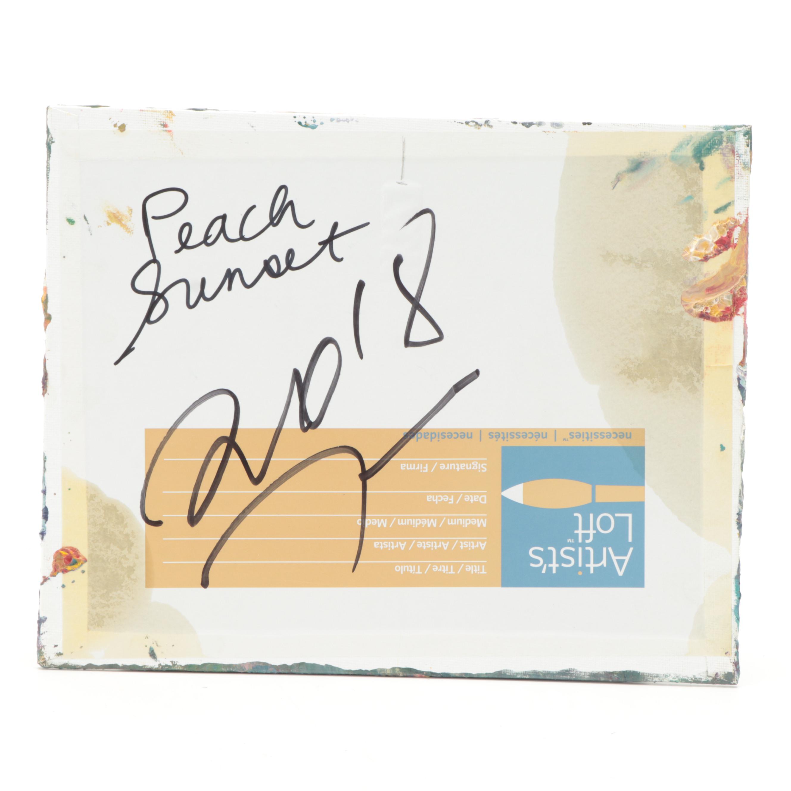 Jose Trujillo Oil Painting "Peach Sunset," 2018