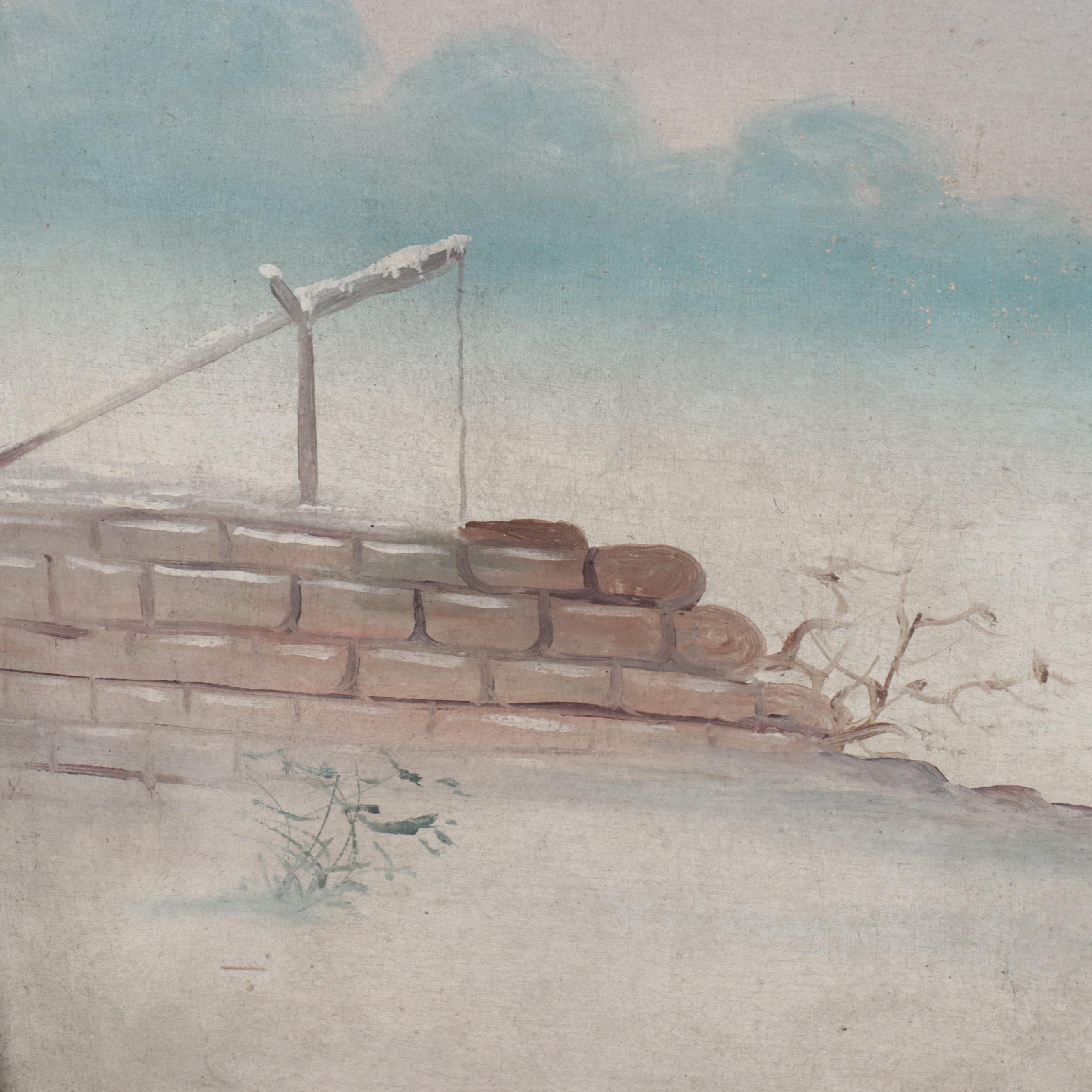 Landscape Oil Painting Circus Carousel Panels, 1909