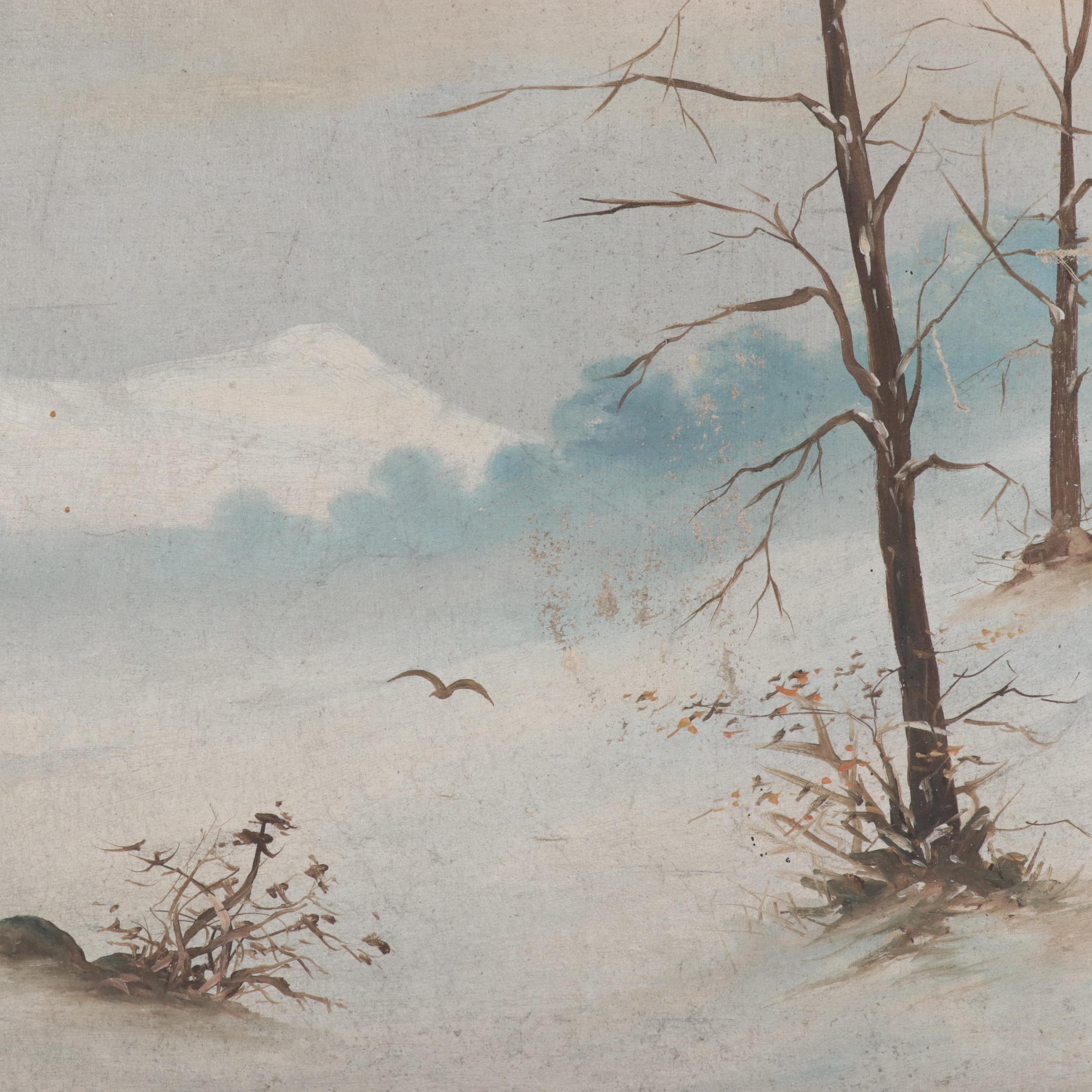 Landscape Oil Painting Circus Carousel Panels, 1909