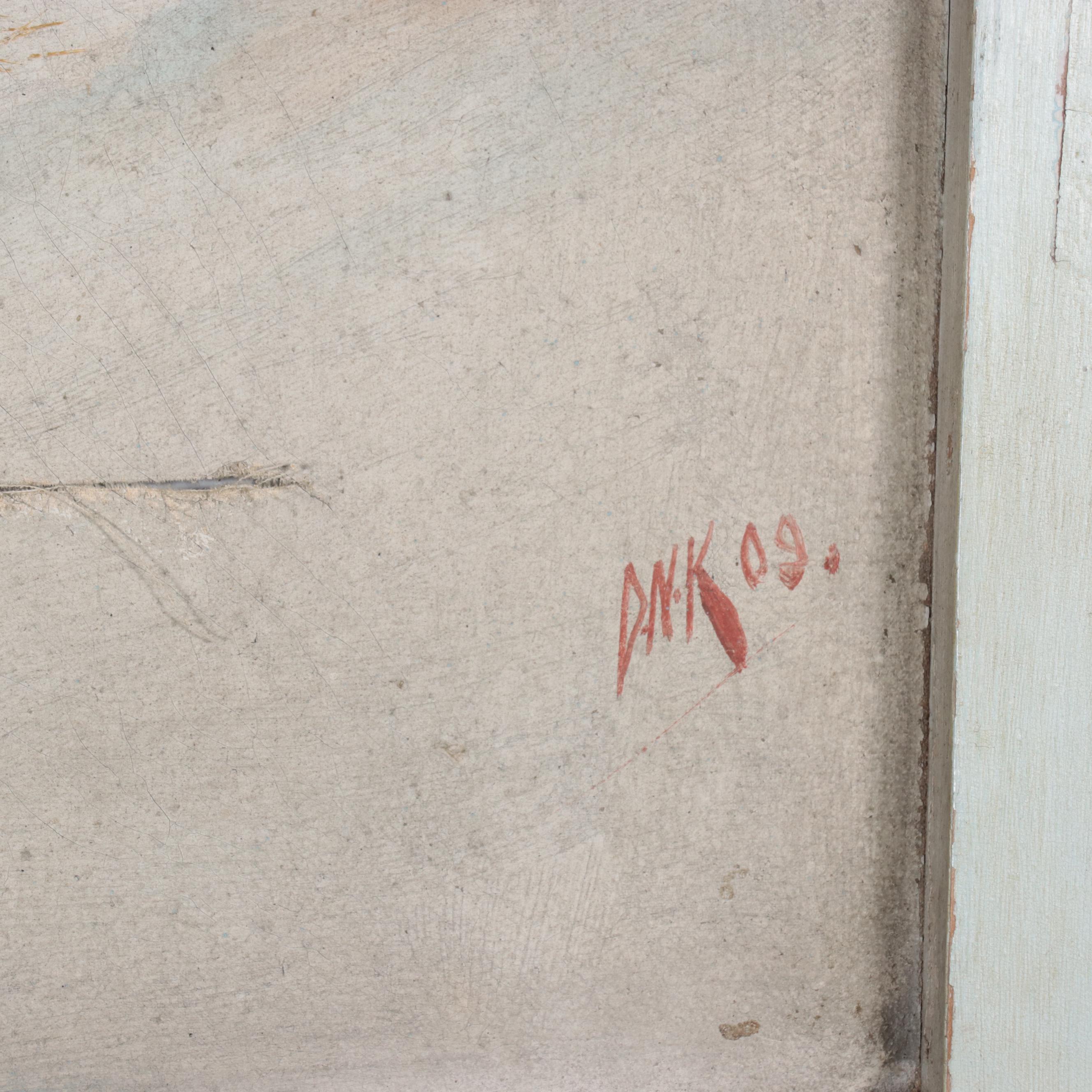 Landscape Oil Painting Circus Carousel Panels, 1909