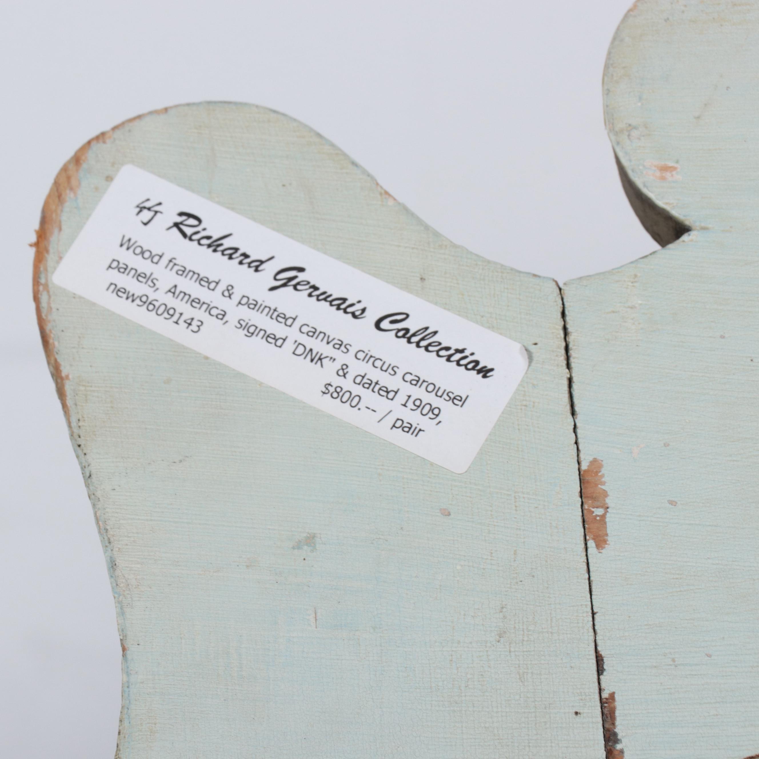 Landscape Oil Painting Circus Carousel Panels, 1909