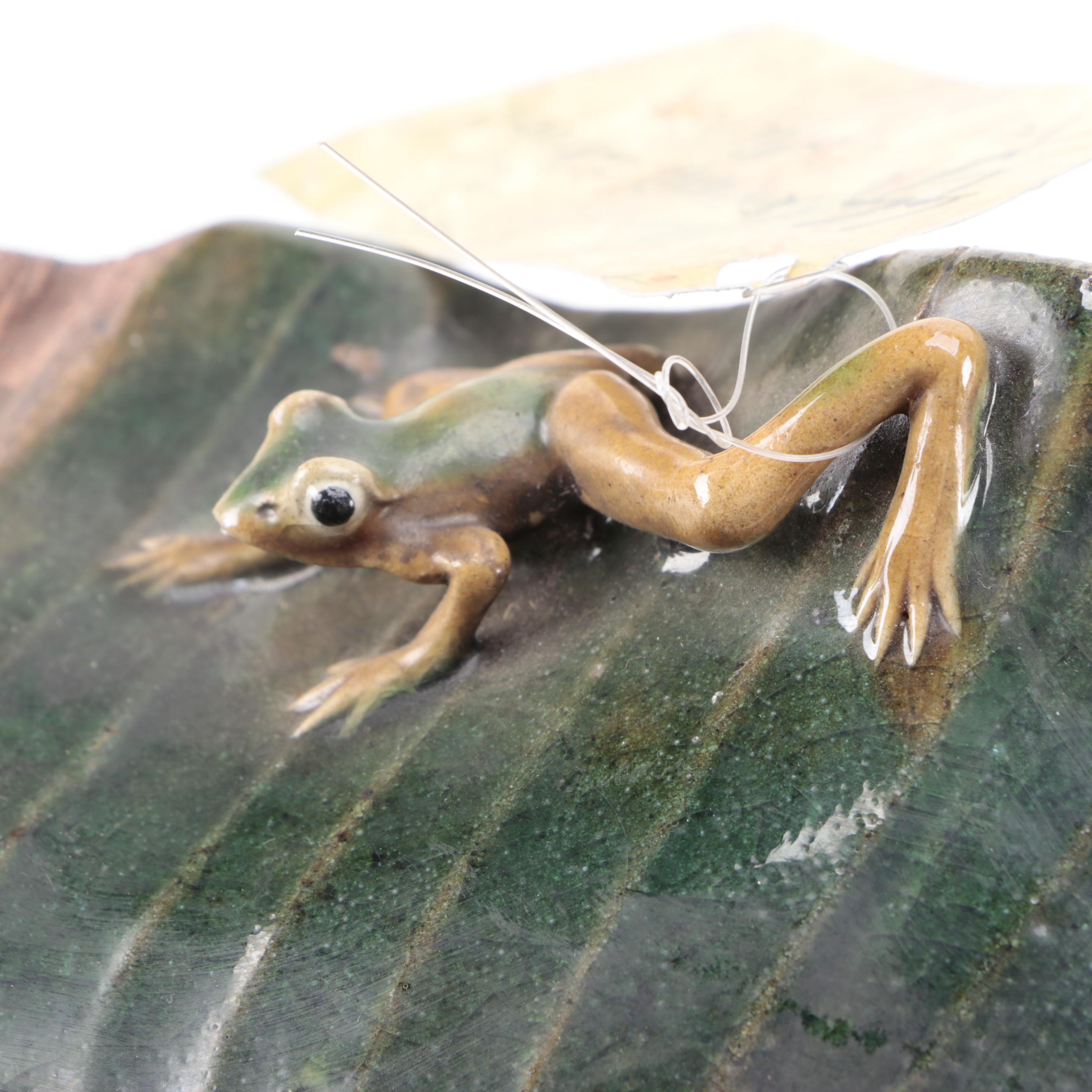 Pair of Chinese Shiwan Kilns Stoneware Banana Leaf-Form Wall Pockets