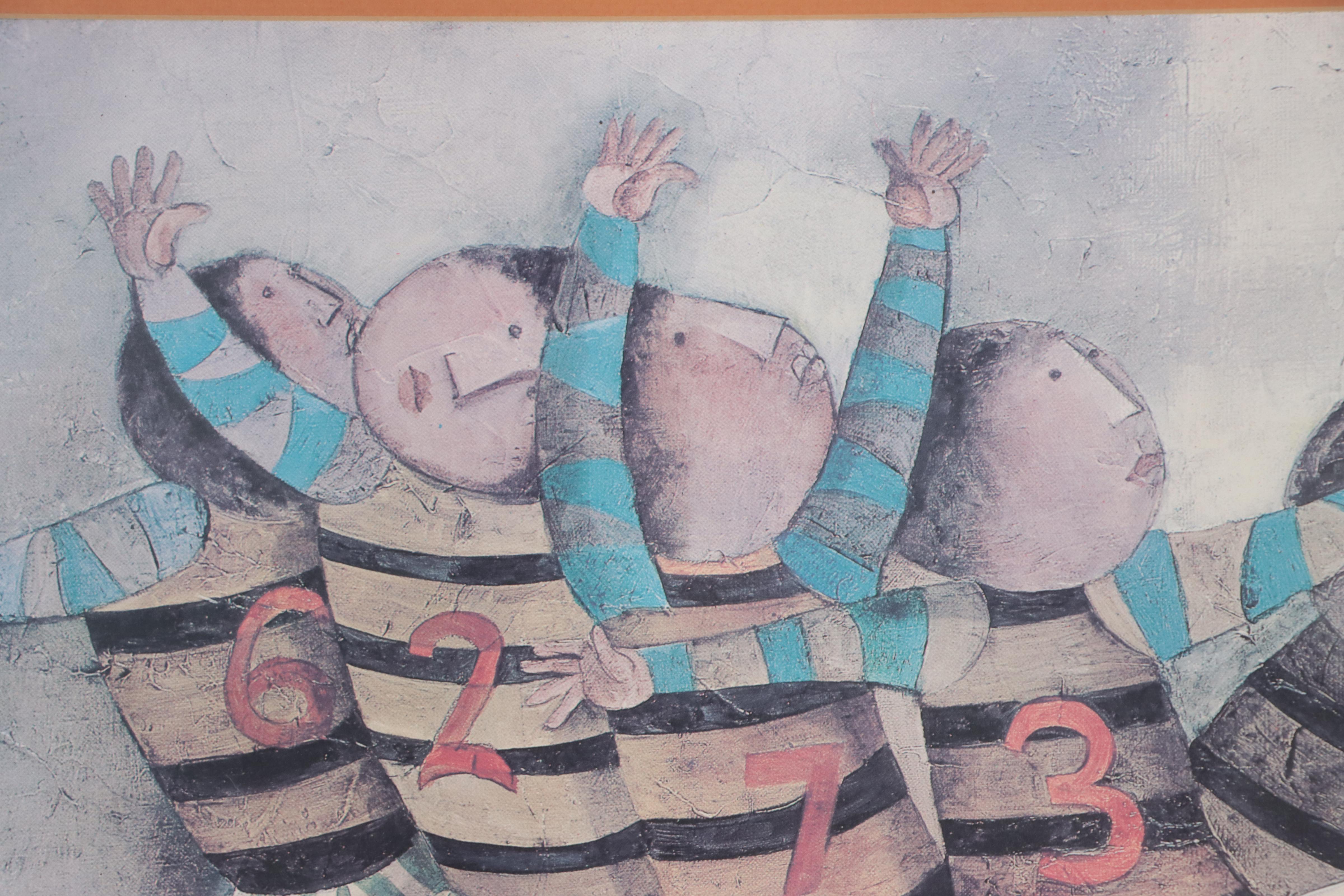 Offset Lithograph After Graciela Rodo Boulanger of Rugby Players