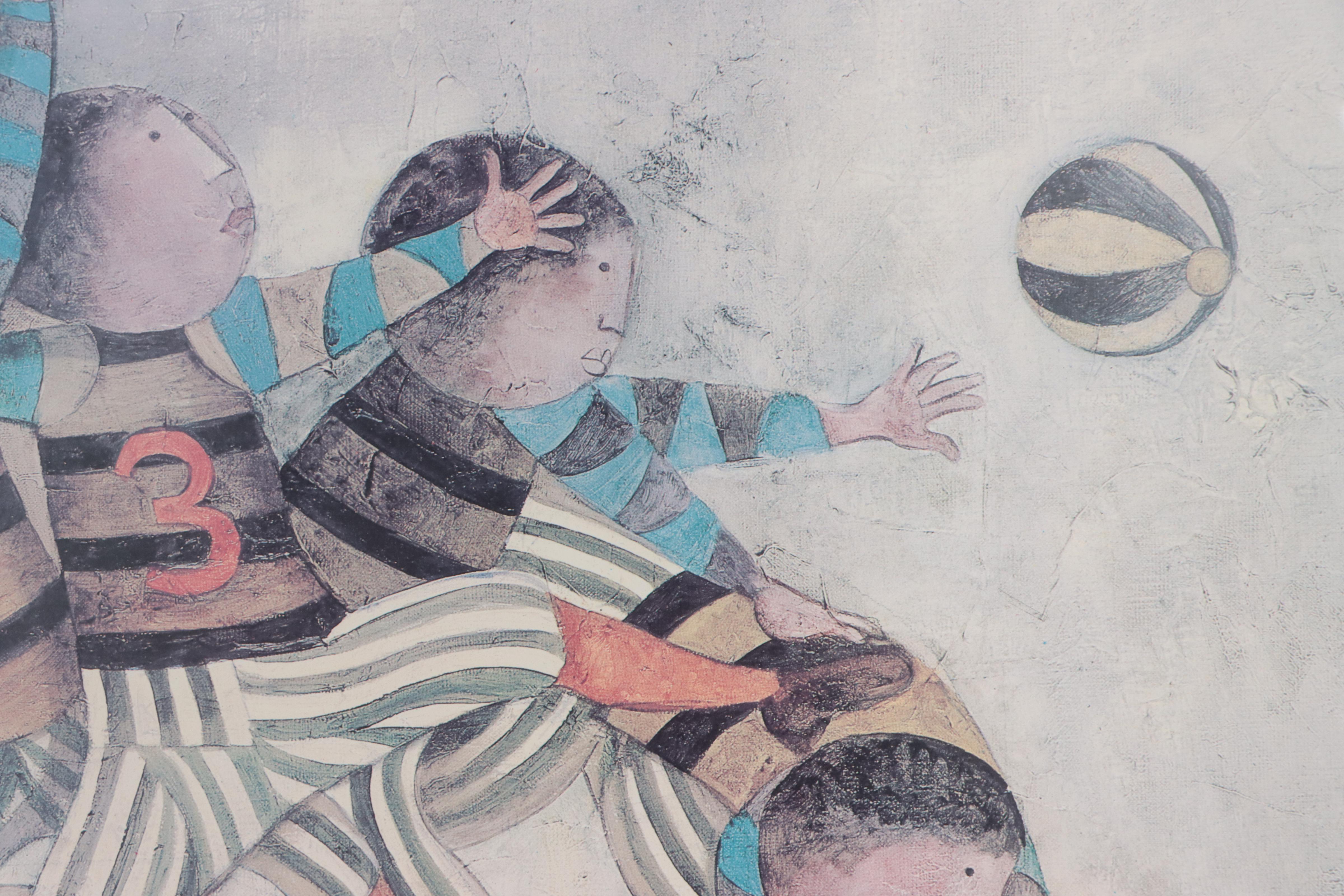 Offset Lithograph After Graciela Rodo Boulanger of Rugby Players