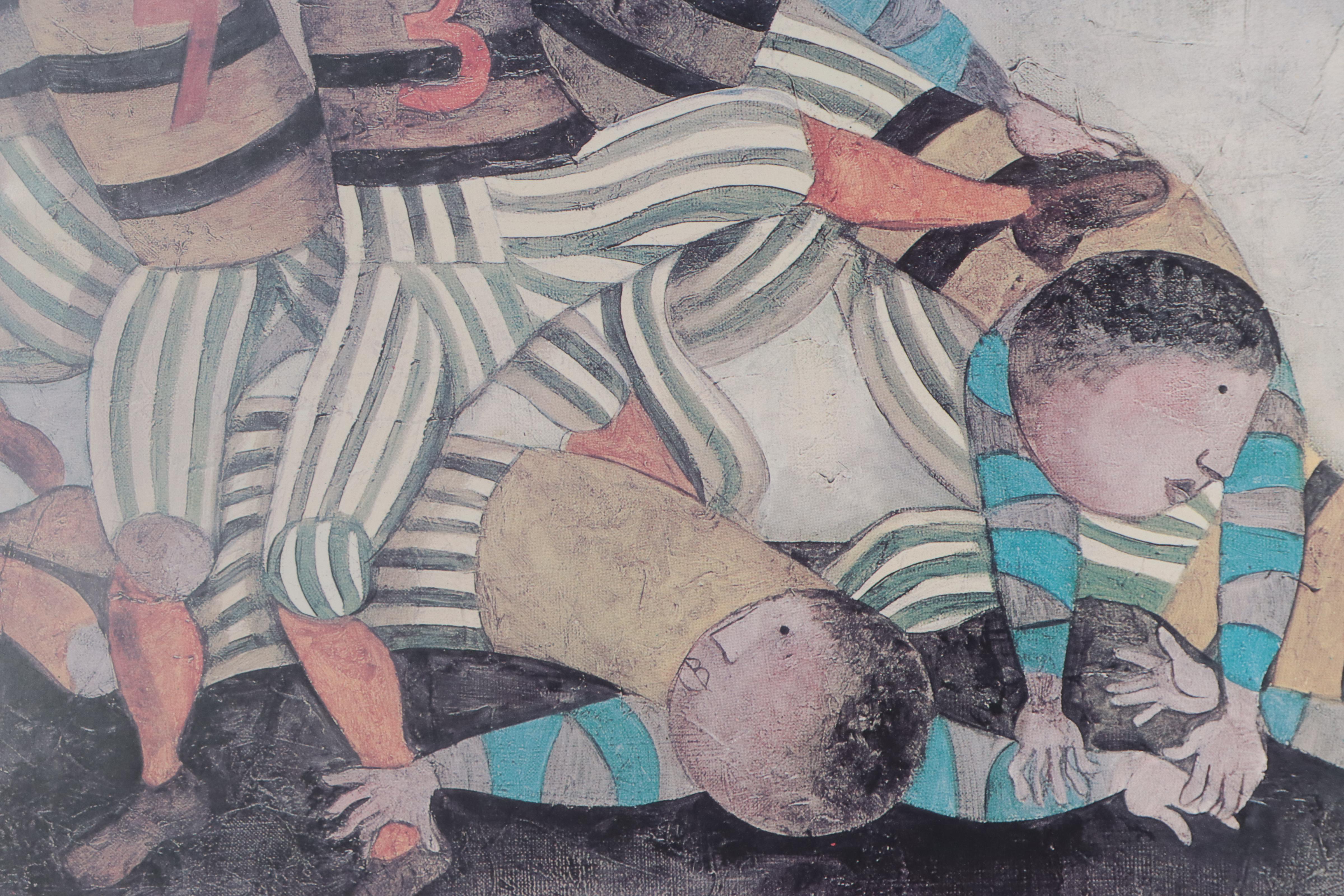 Offset Lithograph After Graciela Rodo Boulanger of Rugby Players