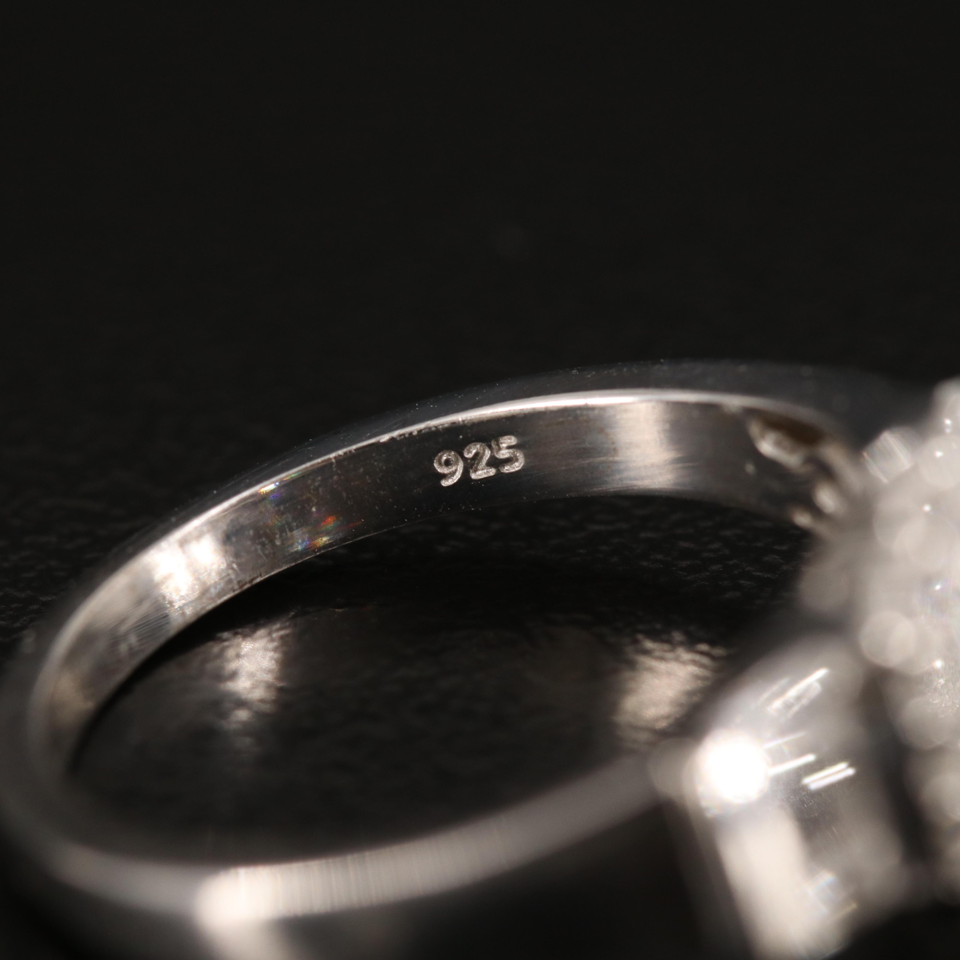 Quintet of Rings with Aquamarine, Topaz and Zircon in Sterling