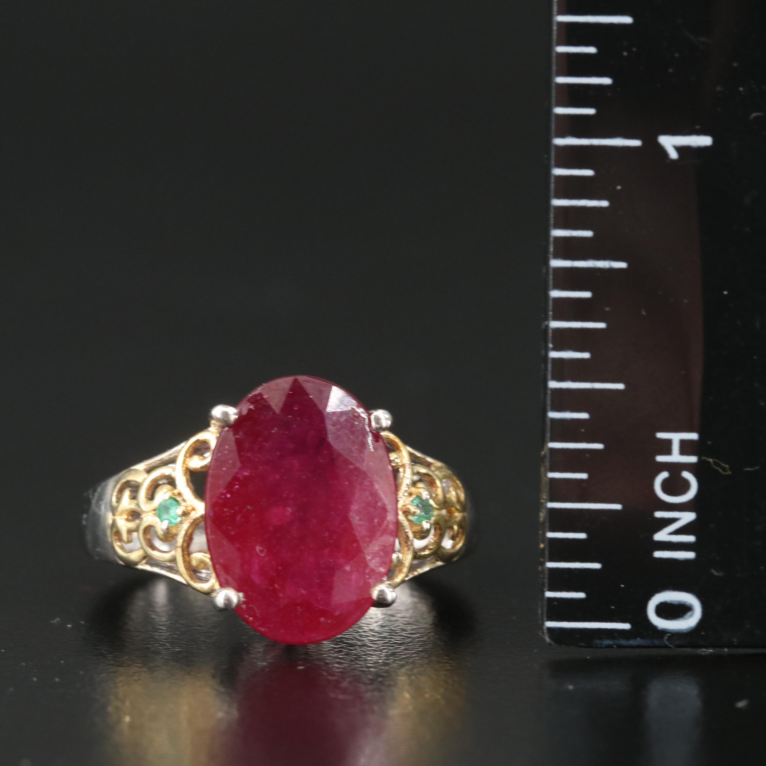 Sterling Corundum Pendant Necklace and Ring