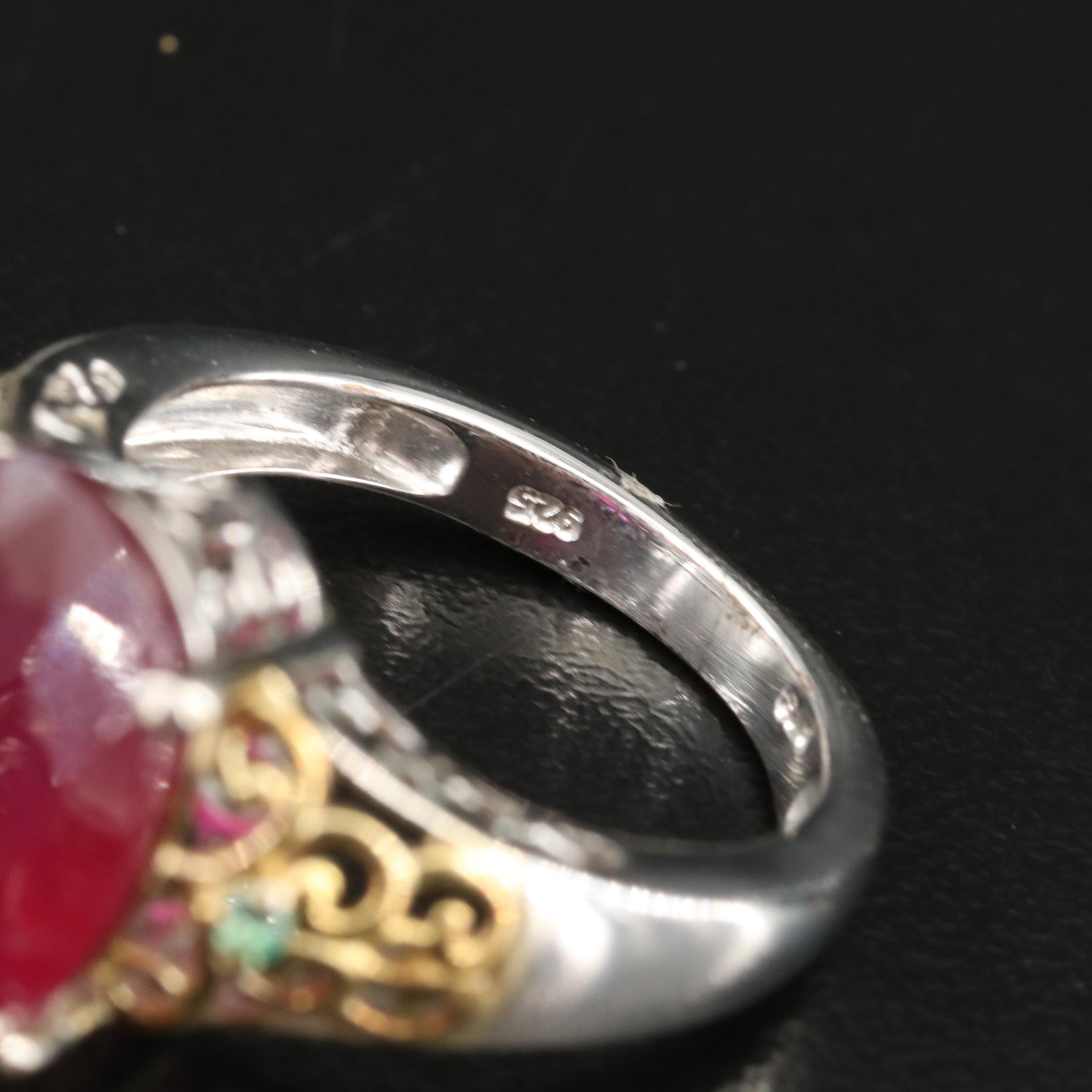 Sterling Corundum Pendant Necklace and Ring