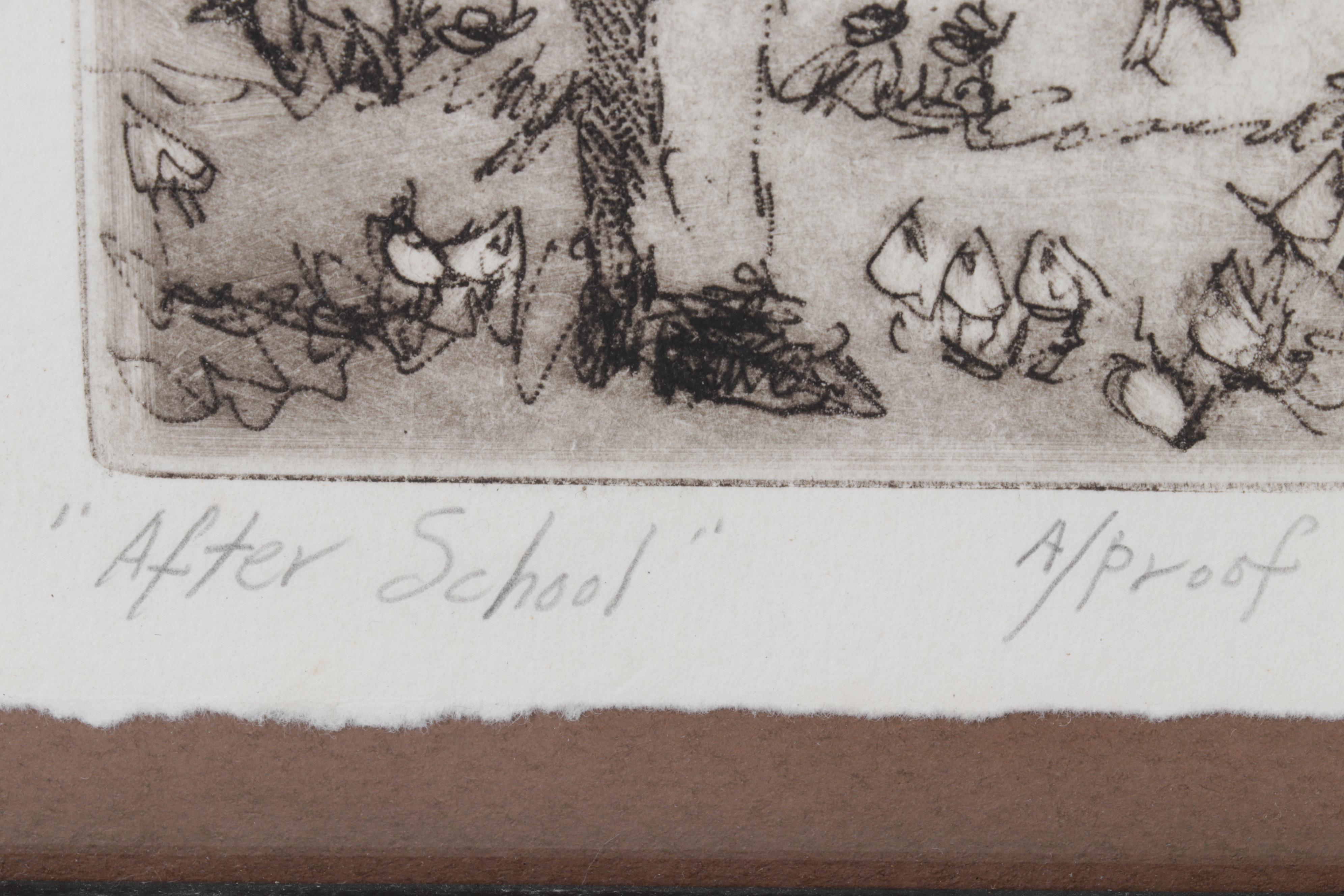 Ed Gifford Etchings "After School" and "Her Chair," Circa 1979